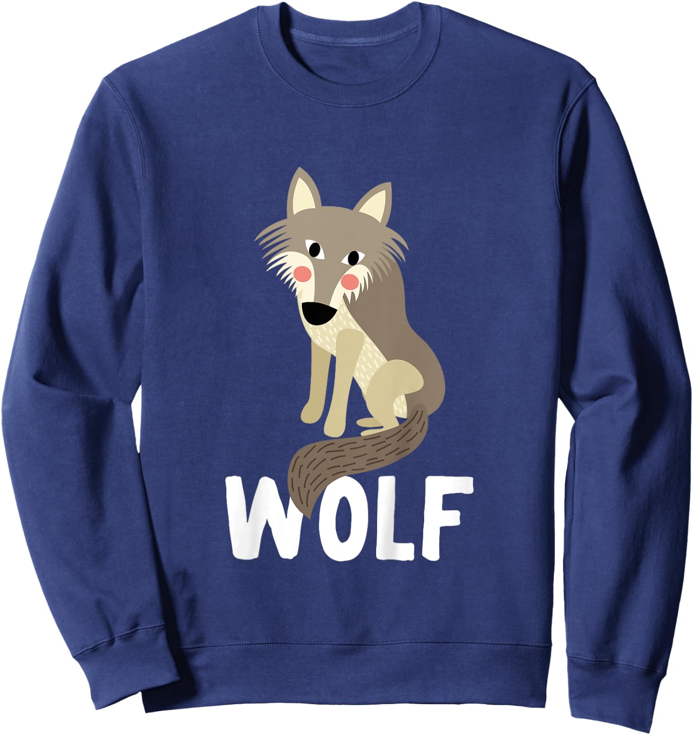 Wolf Shirt For Boys Or Girls | Cute Wolf Gift Sweatshirt - Sweatshirt | Navy