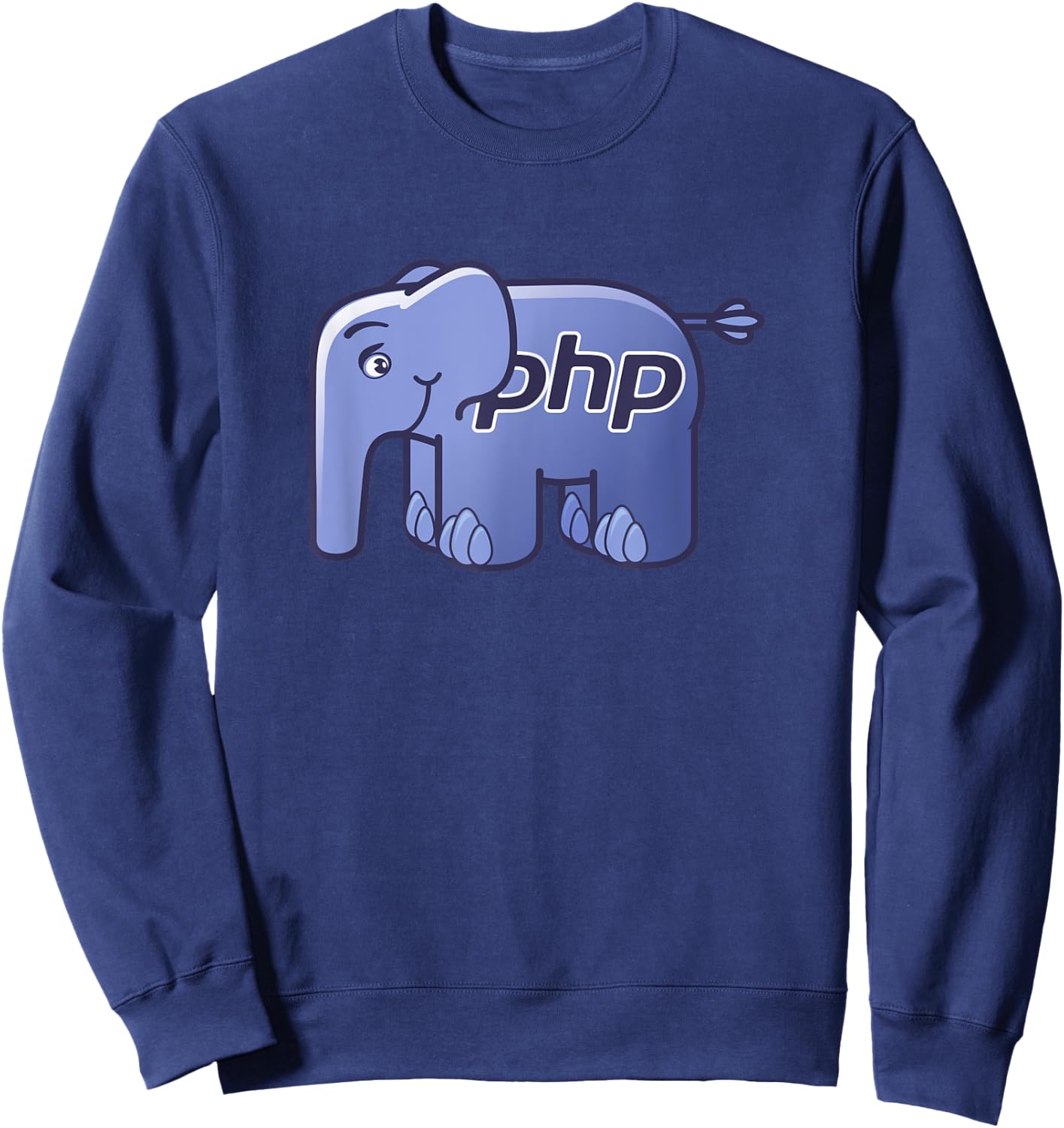 PHP Language Official ElePHPant Mascot Logo Sweatshirt - Sweatshirt | Navy