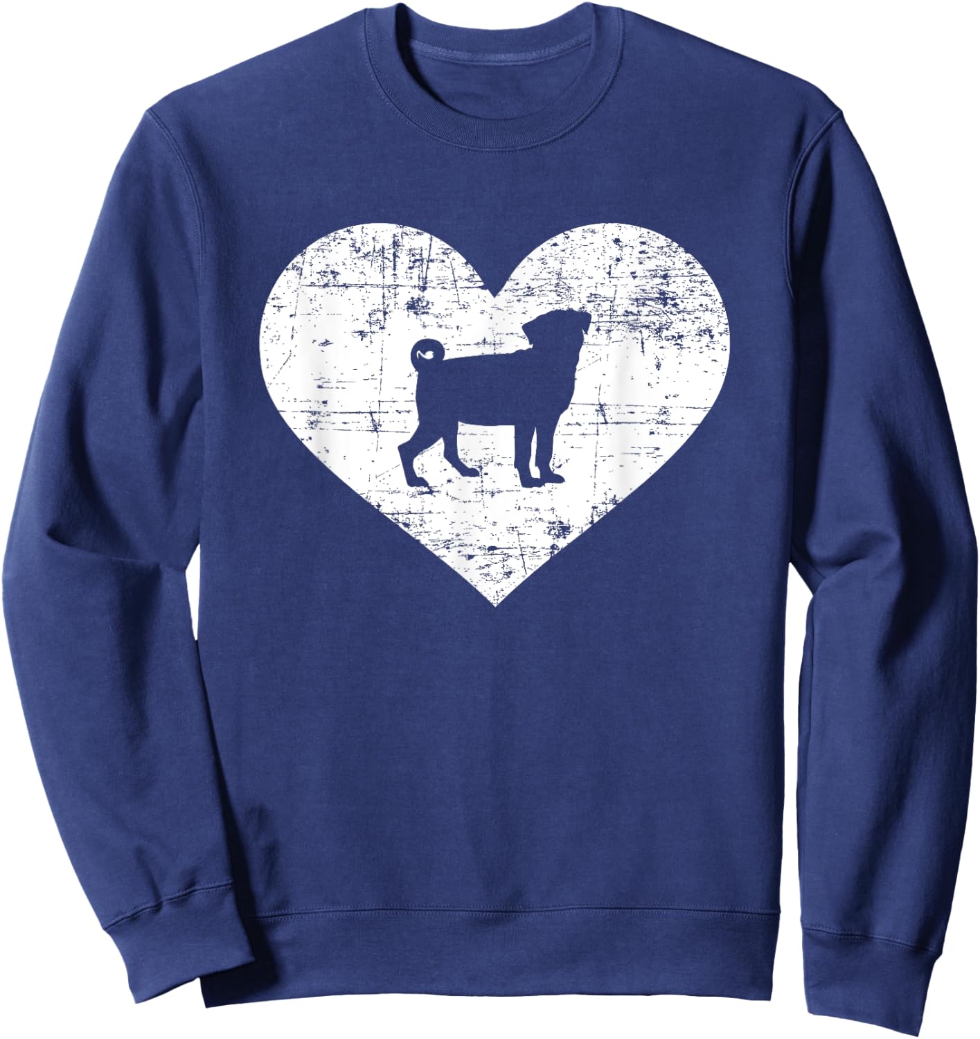 Pug heart Sweatshirt - Sweatshirt | Navy
