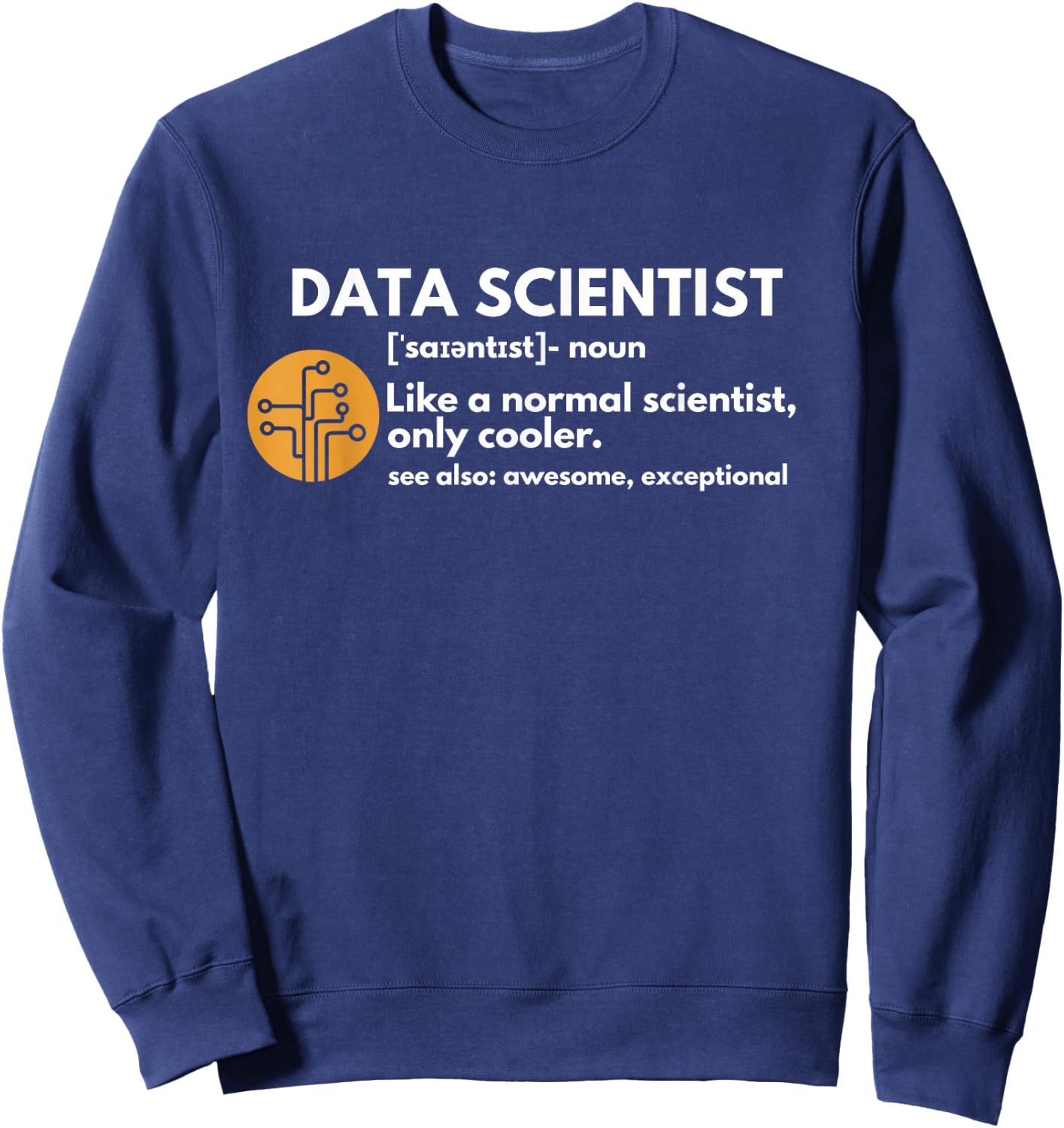 Funny Data Scientist Definition Computer Science Small Sweatshirt - Sweatshirt | Navy