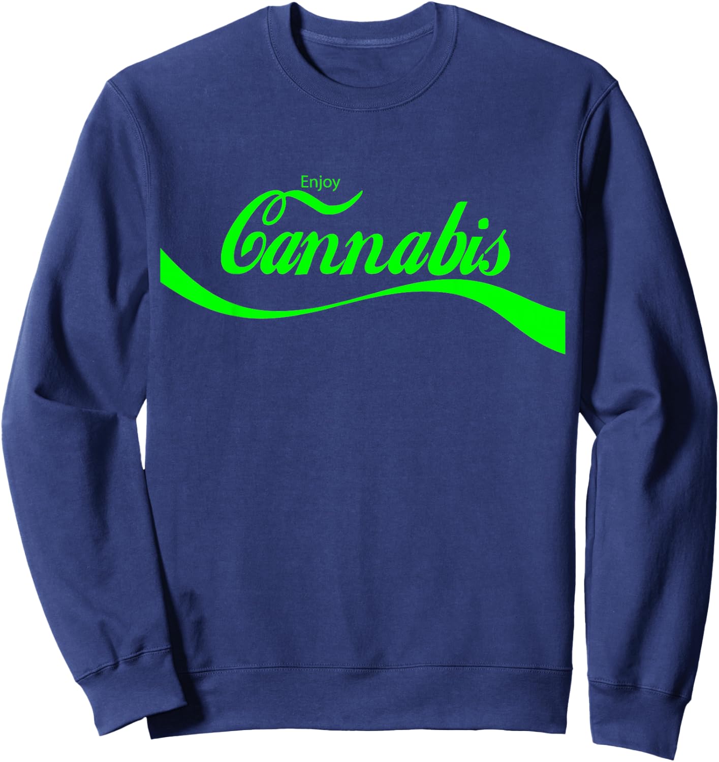 Vintage Cannabis Art Retro Marijuana THC Retro 420 Day Weed Sweatshirt - Sweatshirt | Navy