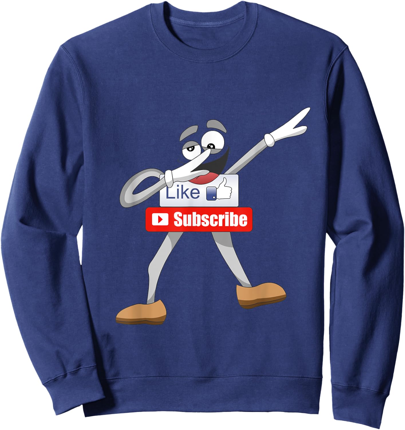 Funny Video Blogger Vlogger Dabbing Like Subscribe Button Sweatshirt - Sweatshirt | Navy