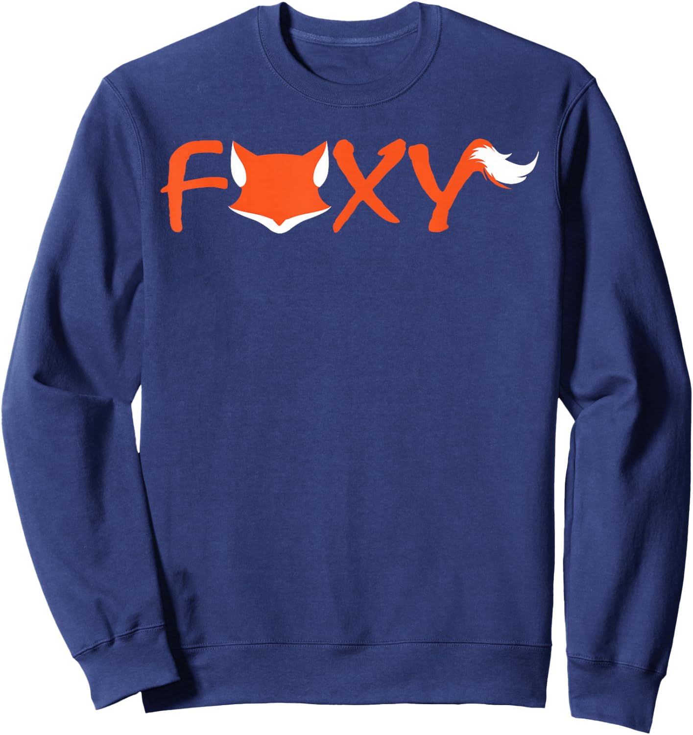 Foxy Fun Sexy Cute Fox Orange White Design Sweatshirt - Sweatshirt | Navy