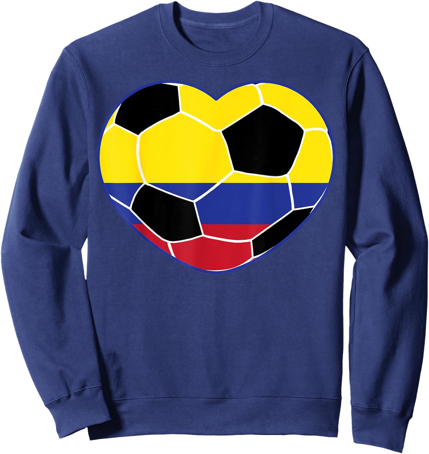 Colombia Soccer Ball Heart - Colombian Football Soccer Sweatshirt - Sweatshirt | Navy