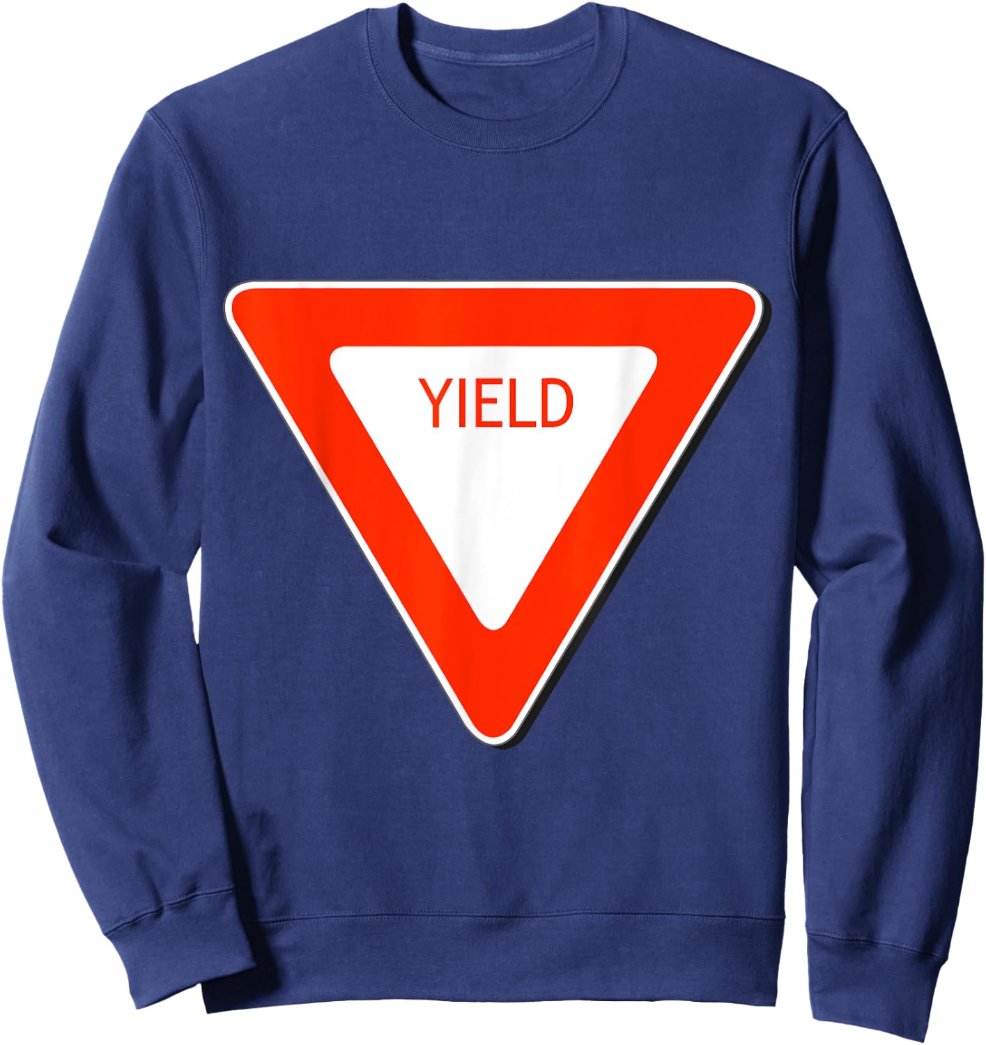 Yield Sign Simple Easy Halloween Costume Sweatshirt - Sweatshirt | Navy