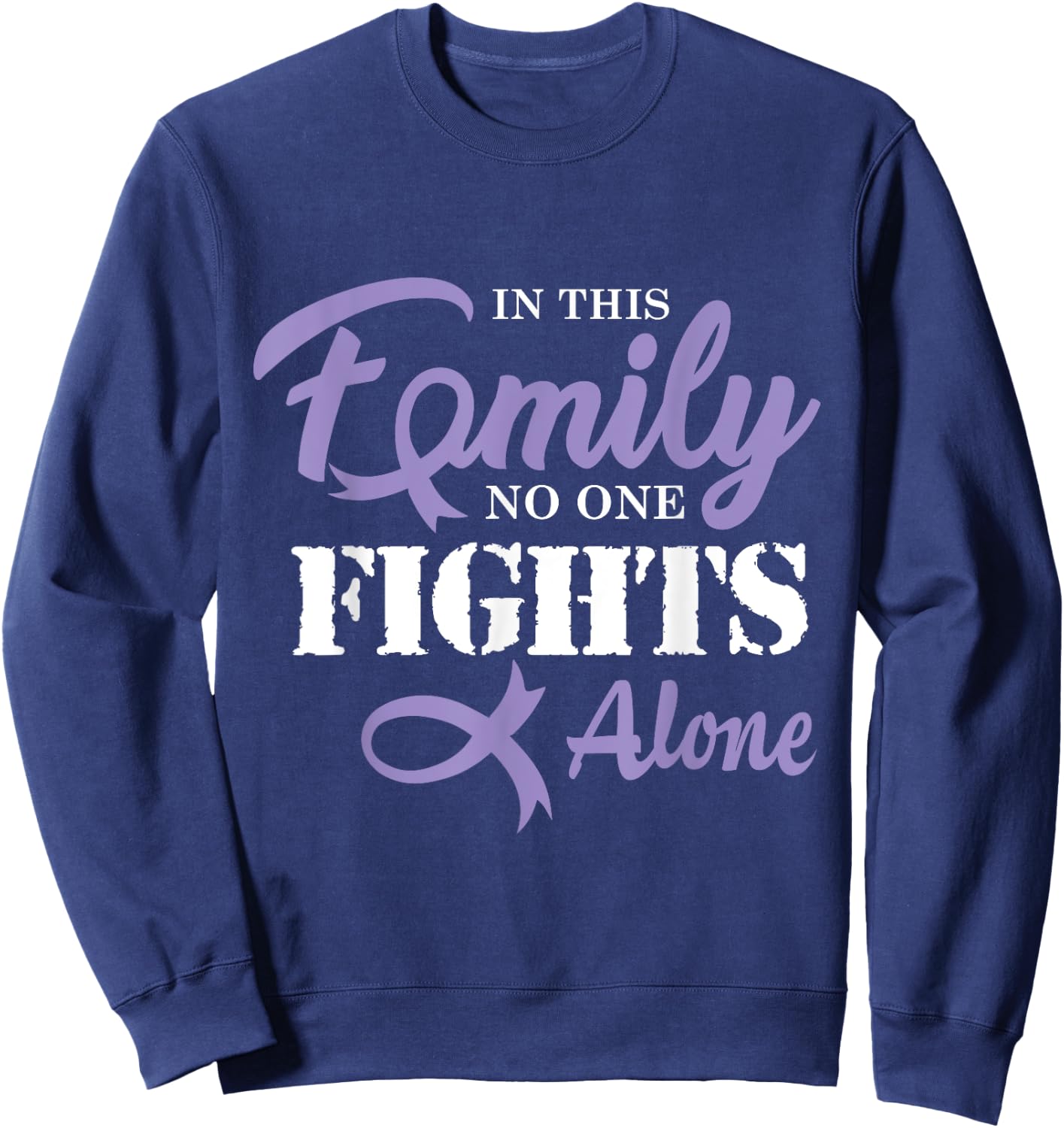 Testicular Cancer Fight Cancer Ribbon Sweatshirt - Sweatshirt | Navy