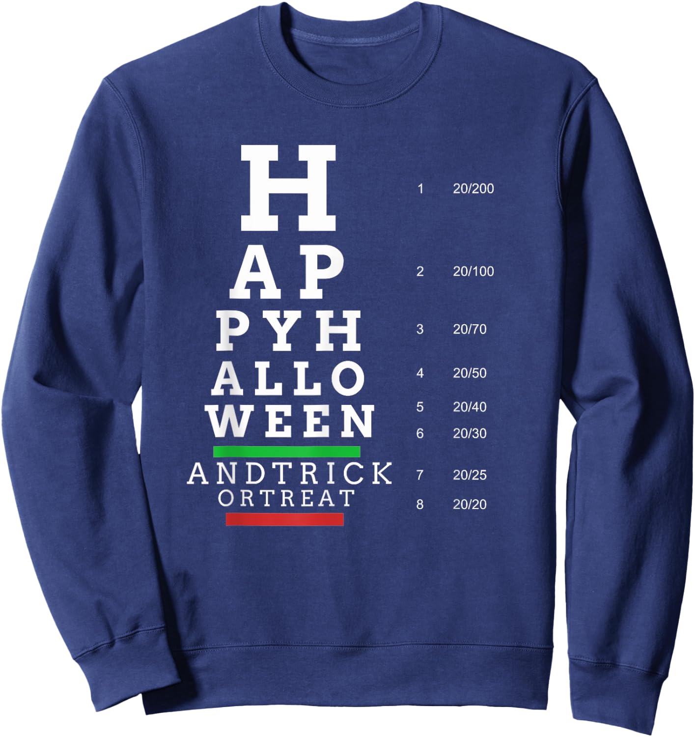 Optometrist Halloween Eye Chart - Optometry Eye Doctor Sweatshirt - Sweatshirt | Navy