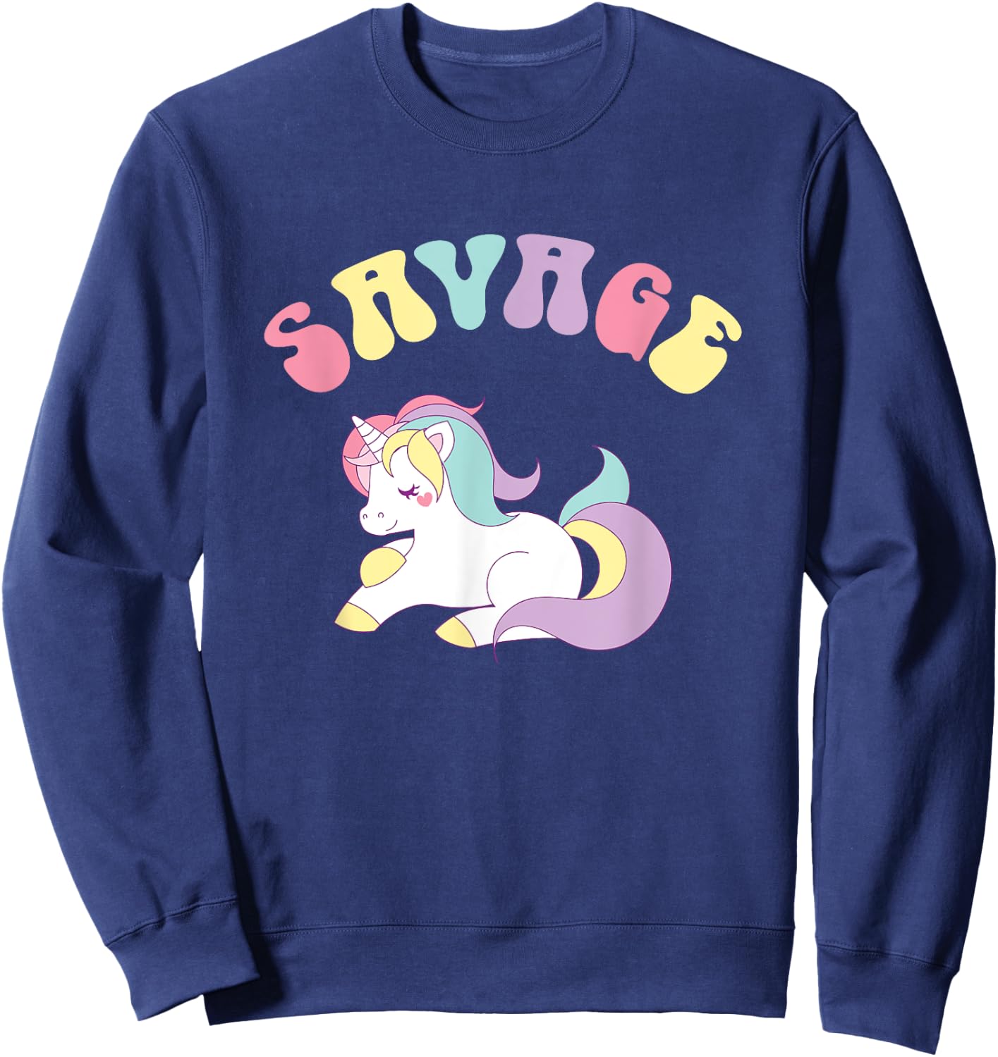 Unicorn Shirts - Rainbow Shirt - Savage Sweatshirt - Sweatshirt | Navy
