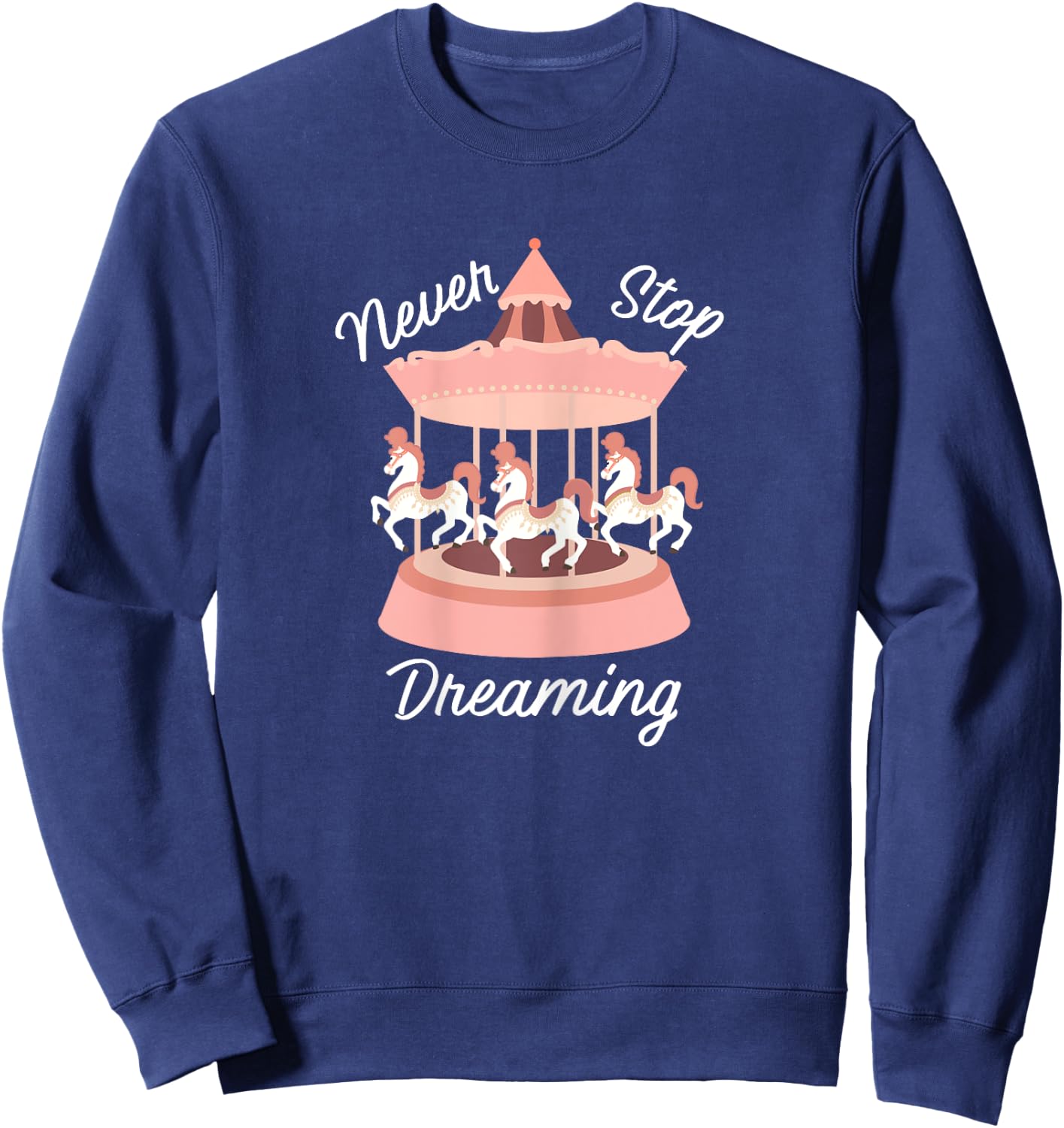 Never Stop Dreaming Little Girls Carousel Sweatshirt - Sweatshirt | Navy
