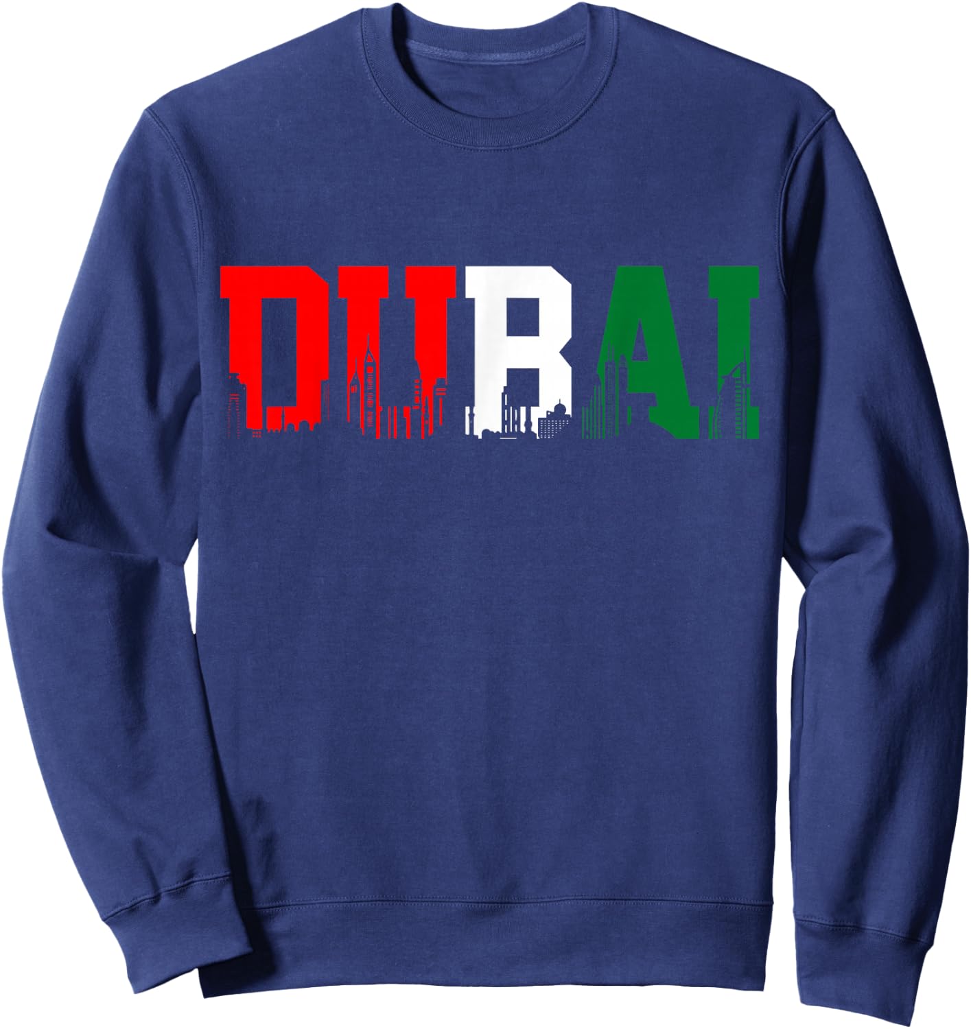 Dubai Skyline Flag United Arab Emirates UAE Souvenir Sweatshirt - Sweatshirt | Navy