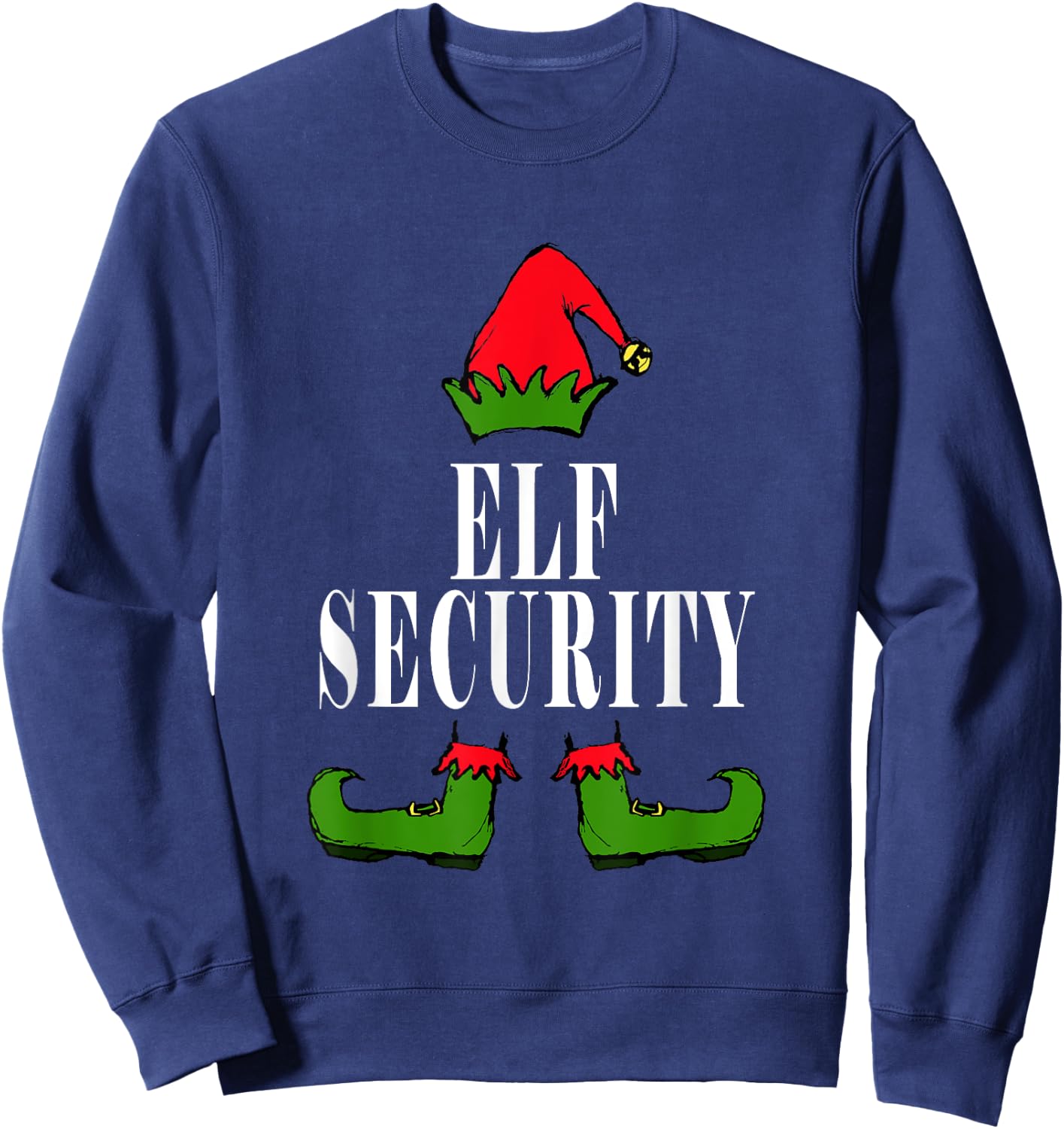 Christmas Elf Security Funny Holiday Sweatshirt - Sweatshirt | Navy