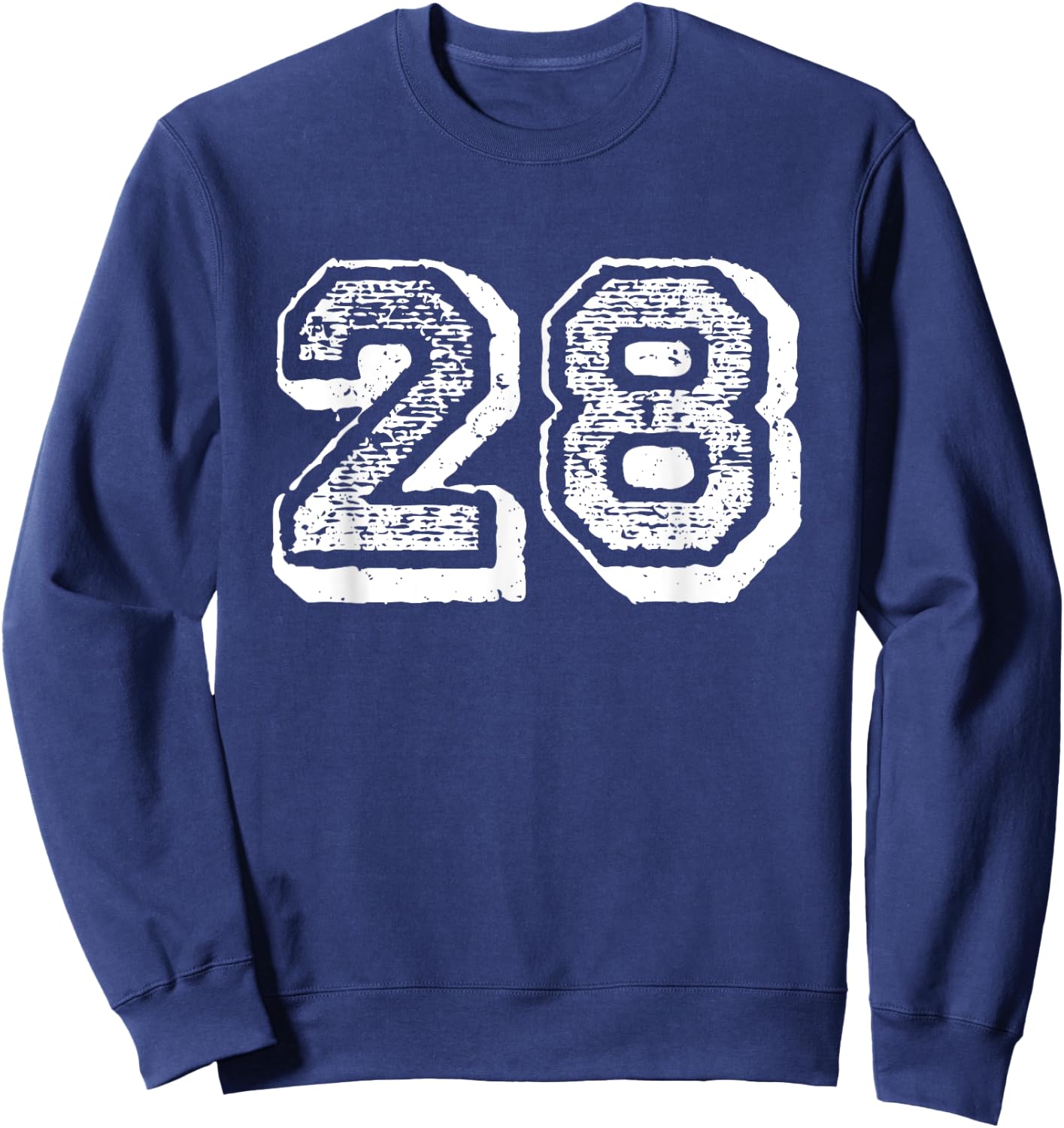 Number 28 Sports Jersey Player #28 Fan FRONT Print Vintage Sweatshirt - Sweatshirt | Navy