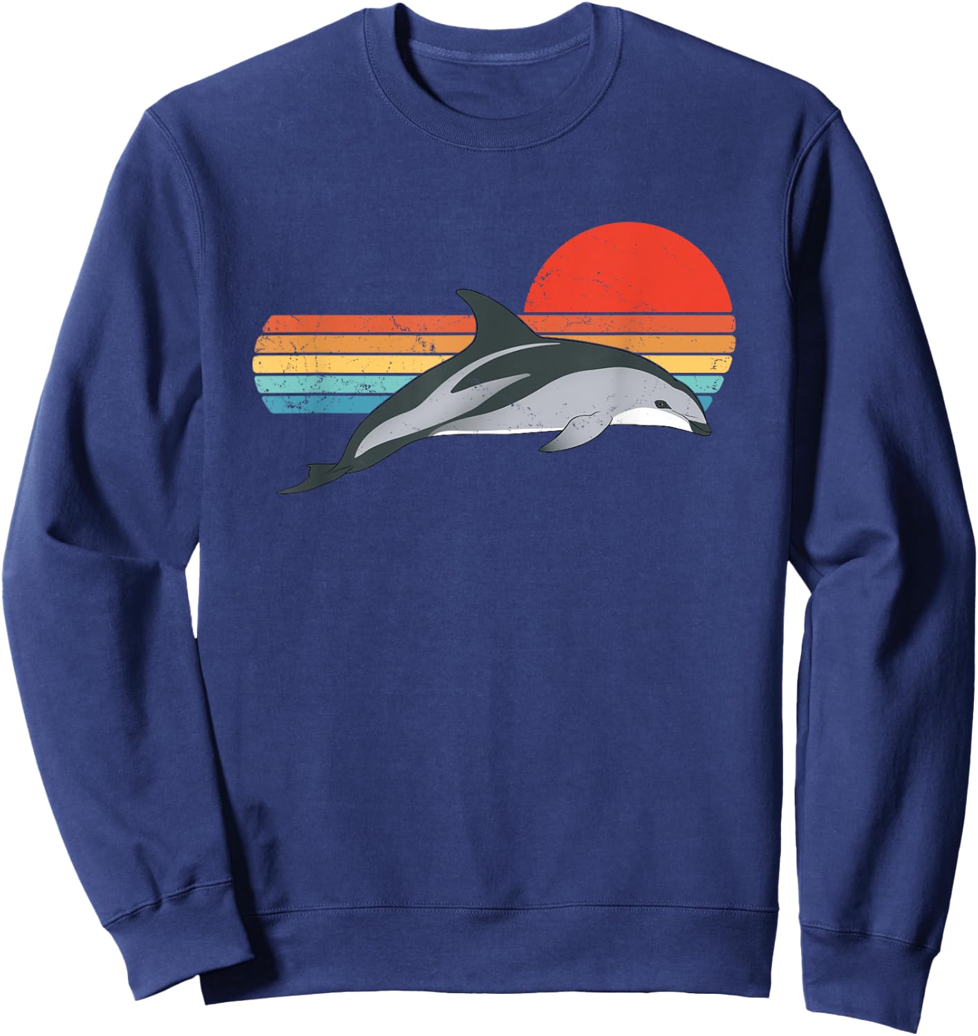 Dusky Dolphin vintage sunset Sweatshirt - Sweatshirt | Navy
