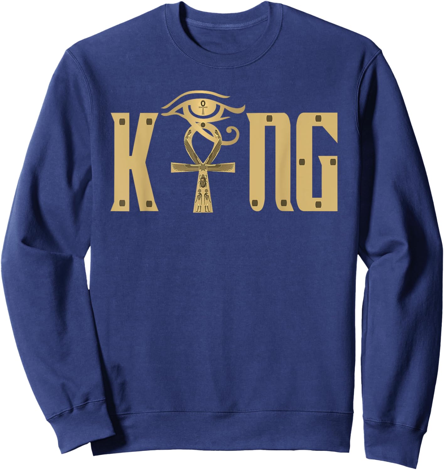King Husband Man with Egyptian Ankh Couple Sweatshirt - Sweatshirt | Navy