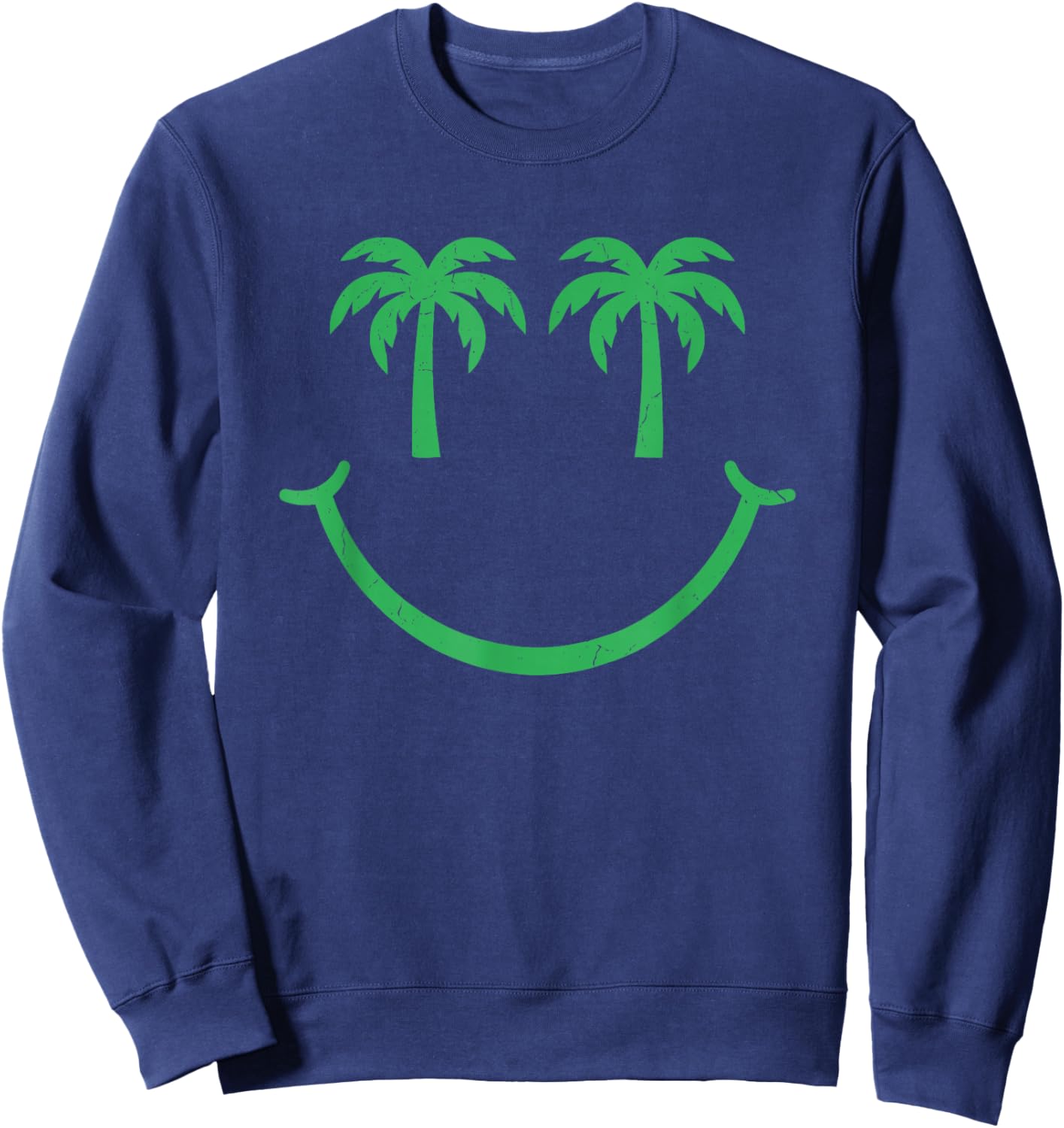Palm Trees Smile - Cool Family Beach Trip Vacation Beach Sweatshirt - Sweatshirt | Navy
