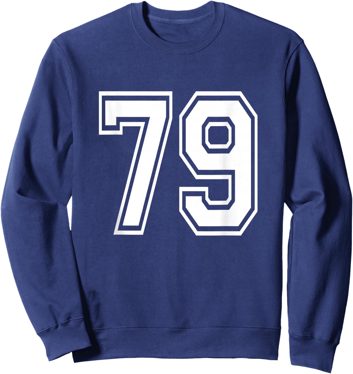 Number 79 Birthday Varsity Sports Team Jersey Sweatshirt - Sweatshirt | Navy