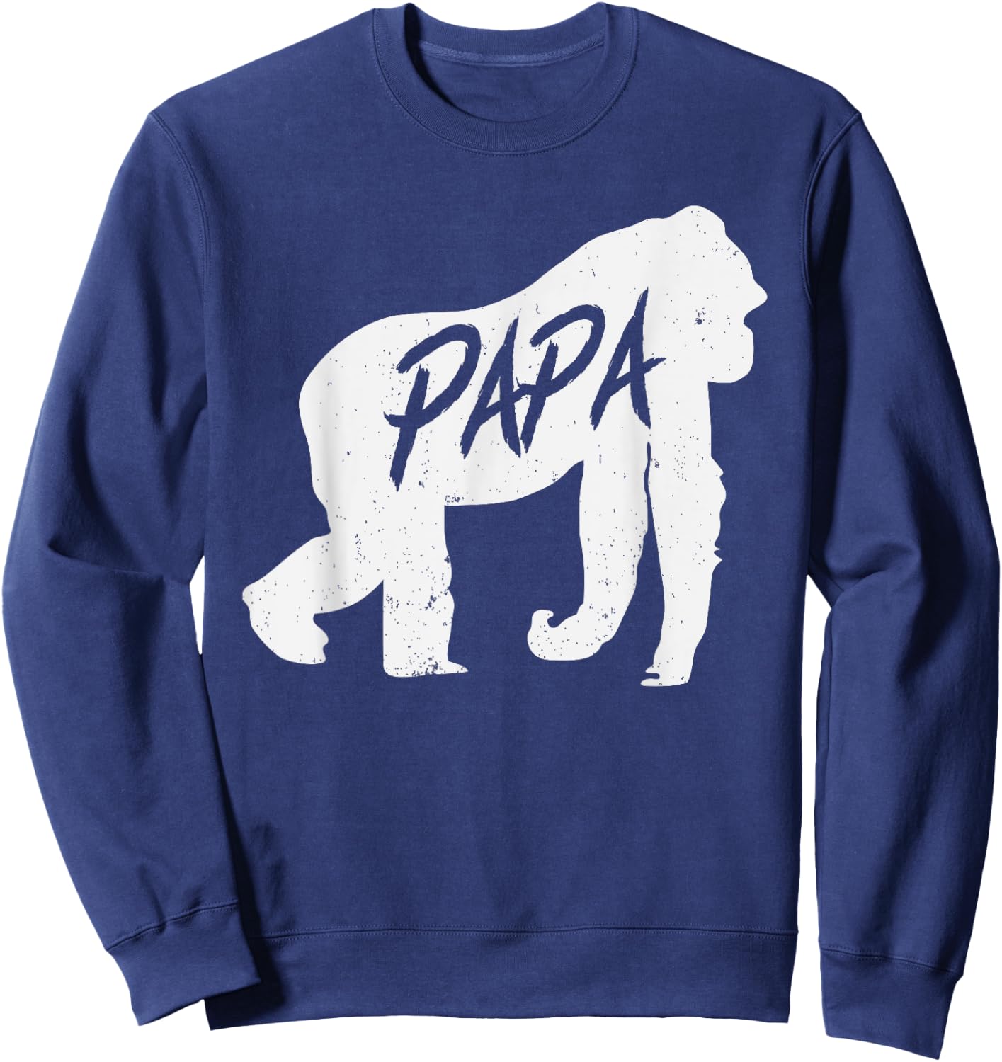 Papa Gorilla Ape T Shirt Monkey Animal Wildlife Gift Sweatshirt - Sweatshirt | Navy
