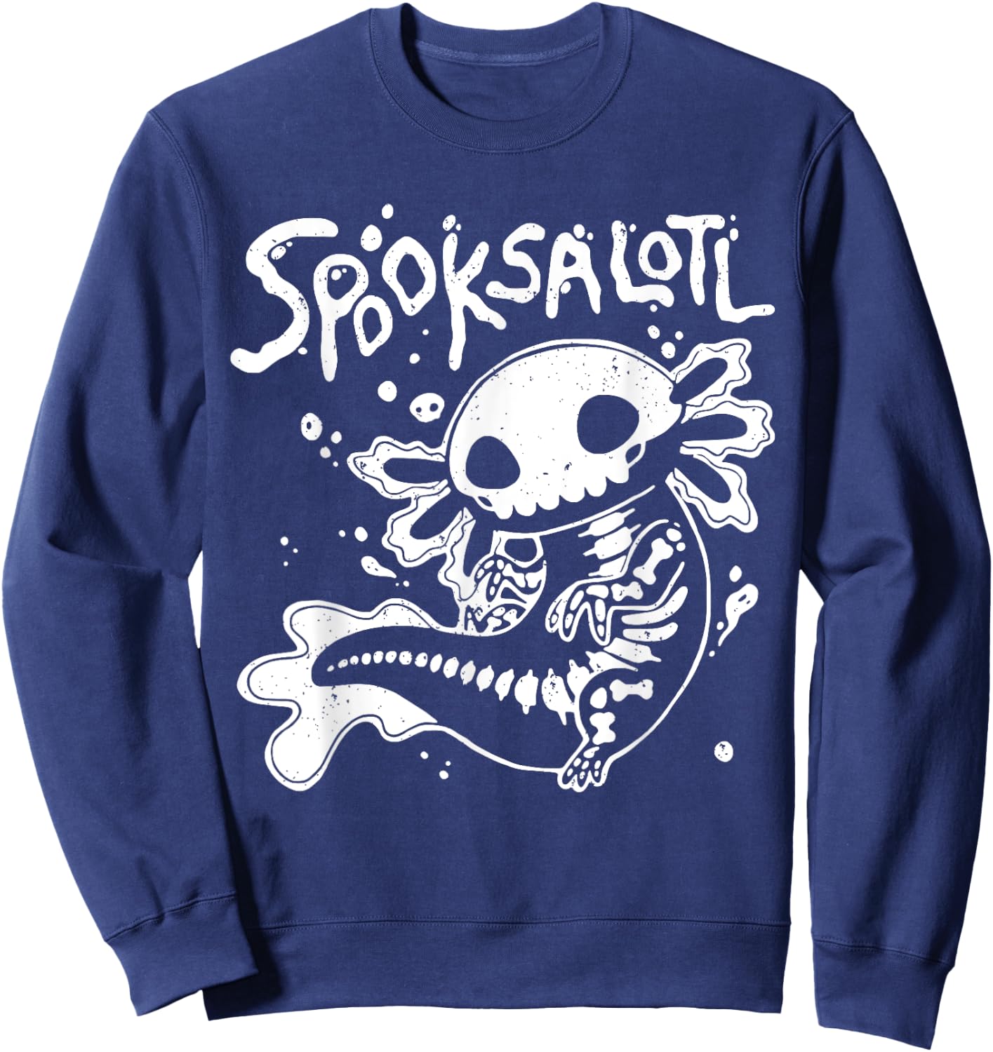 Halloween Cute Skeleton Spooksalotl Halloween Axolotl Sweatshirt - Sweatshirt | Navy