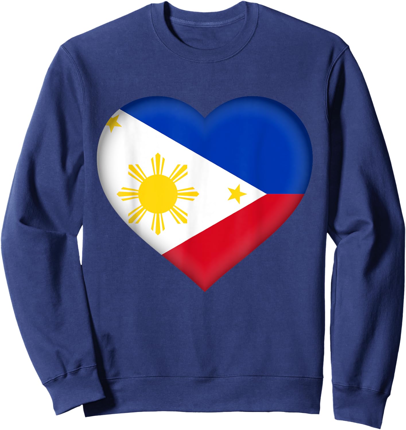 I Love Philippines | Filipino Flag Heart Outfit Sweatshirt - Sweatshirt | Navy