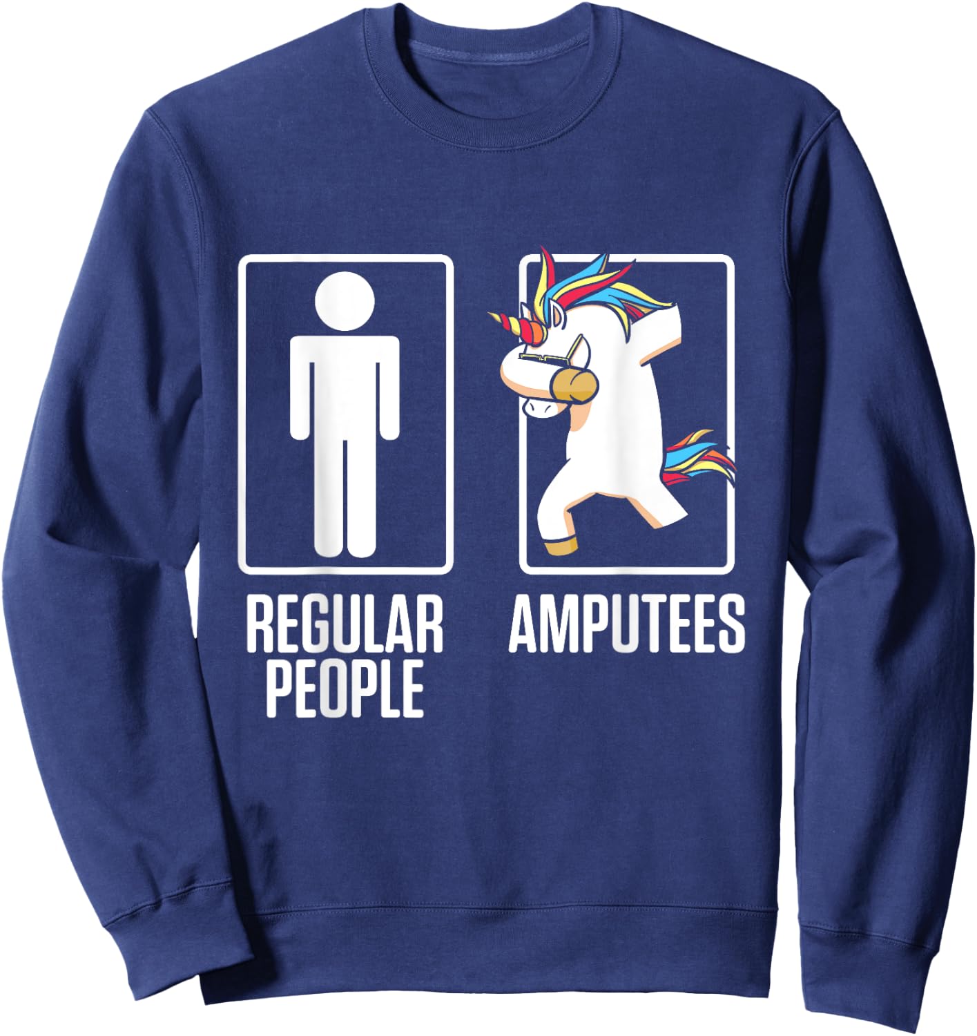 Amputee Humor Unicorn Leg Arm Funny Recovery Gifts Sweatshirt - Sweatshirt | Navy