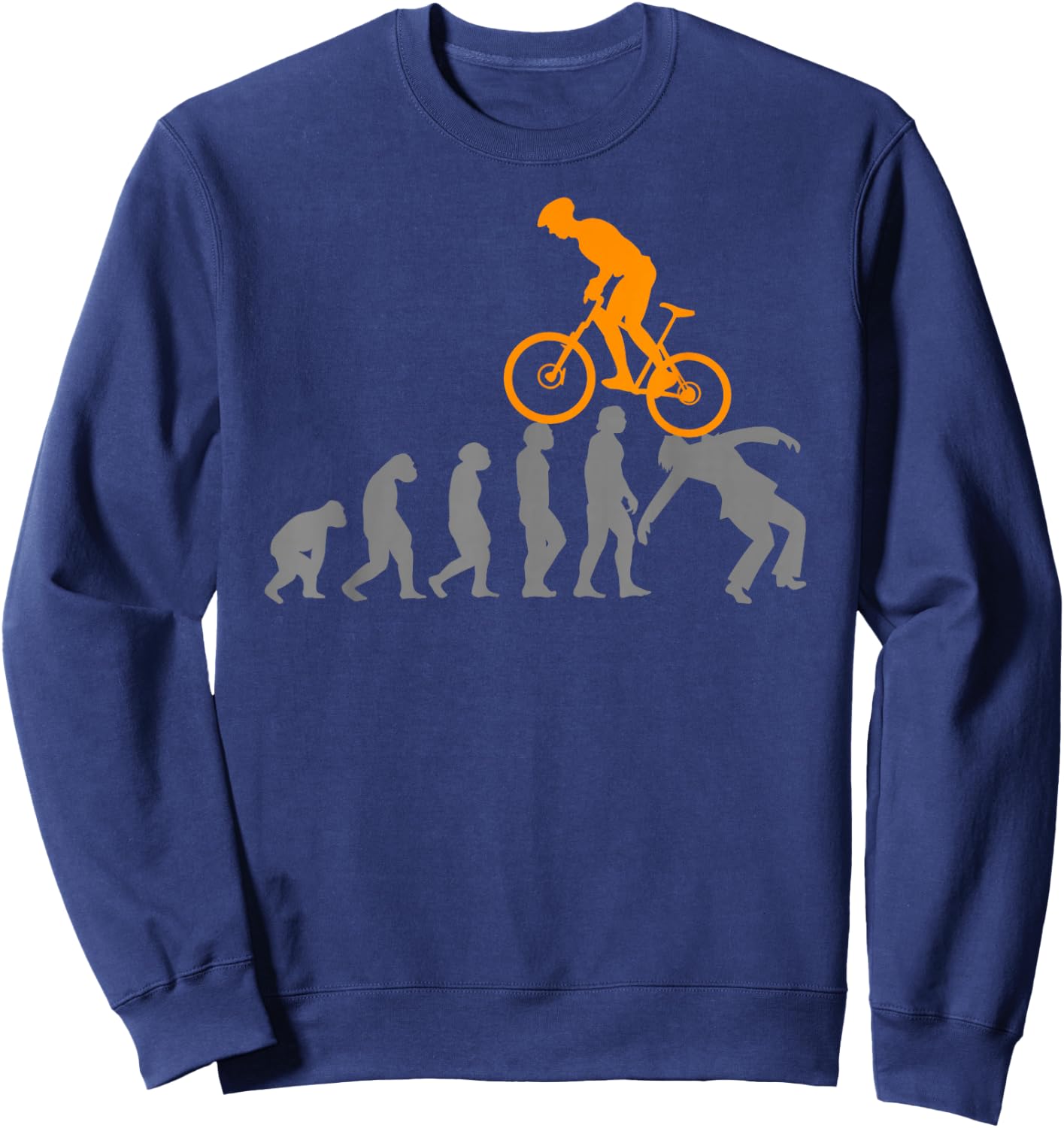 Evolution MTB Mountain Bike Accessories Bicycle Bike Funny Fun Sweatshirt - Sweatshirt | Navy