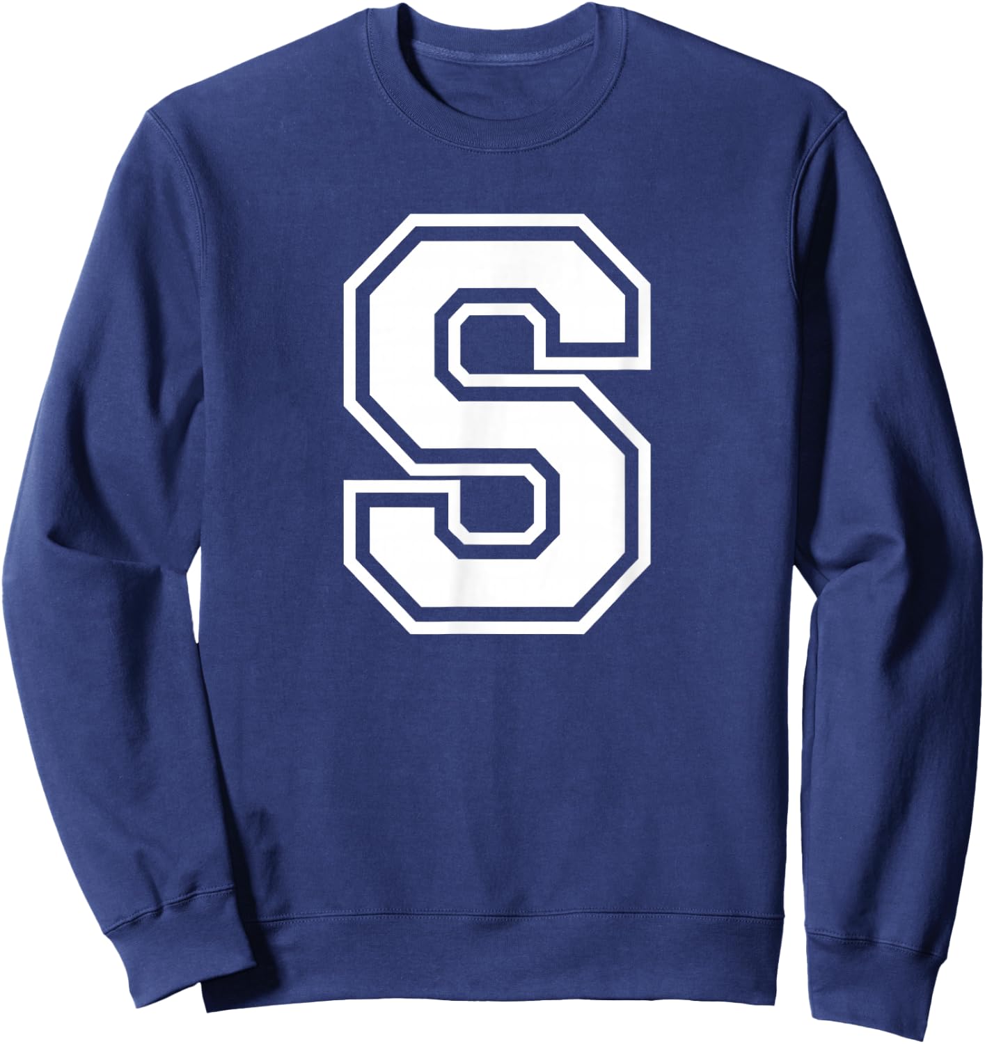 Letter S Name Initial Varsity Alphabet Monogram Sweatshirt - Sweatshirt | Navy