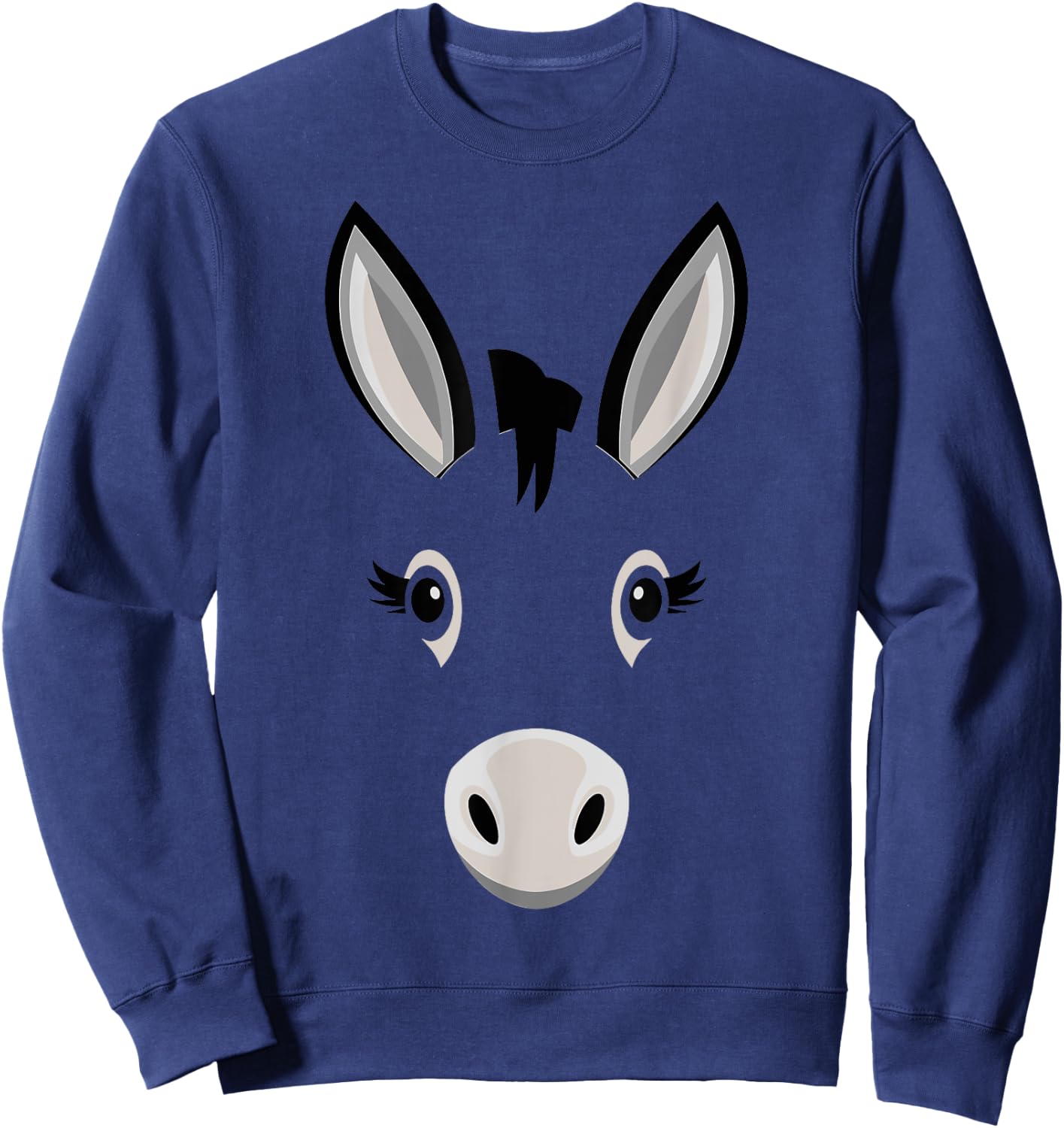 Halloween Donkey Face Costume Kids Cute Themed Sweatshirt - Sweatshirt | Navy