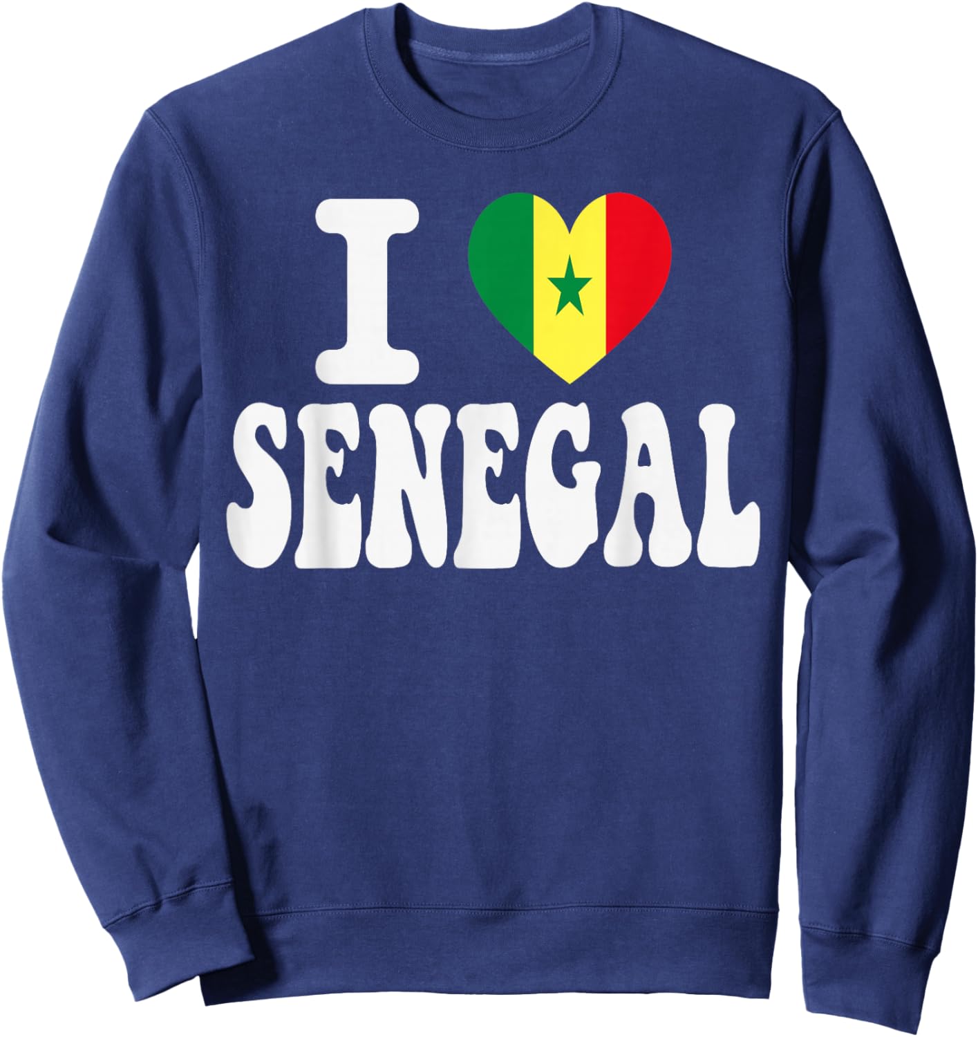 I Love Senegal Heart Flag Retro Travel Souvenir Sweatshirt - Sweatshirt | Navy
