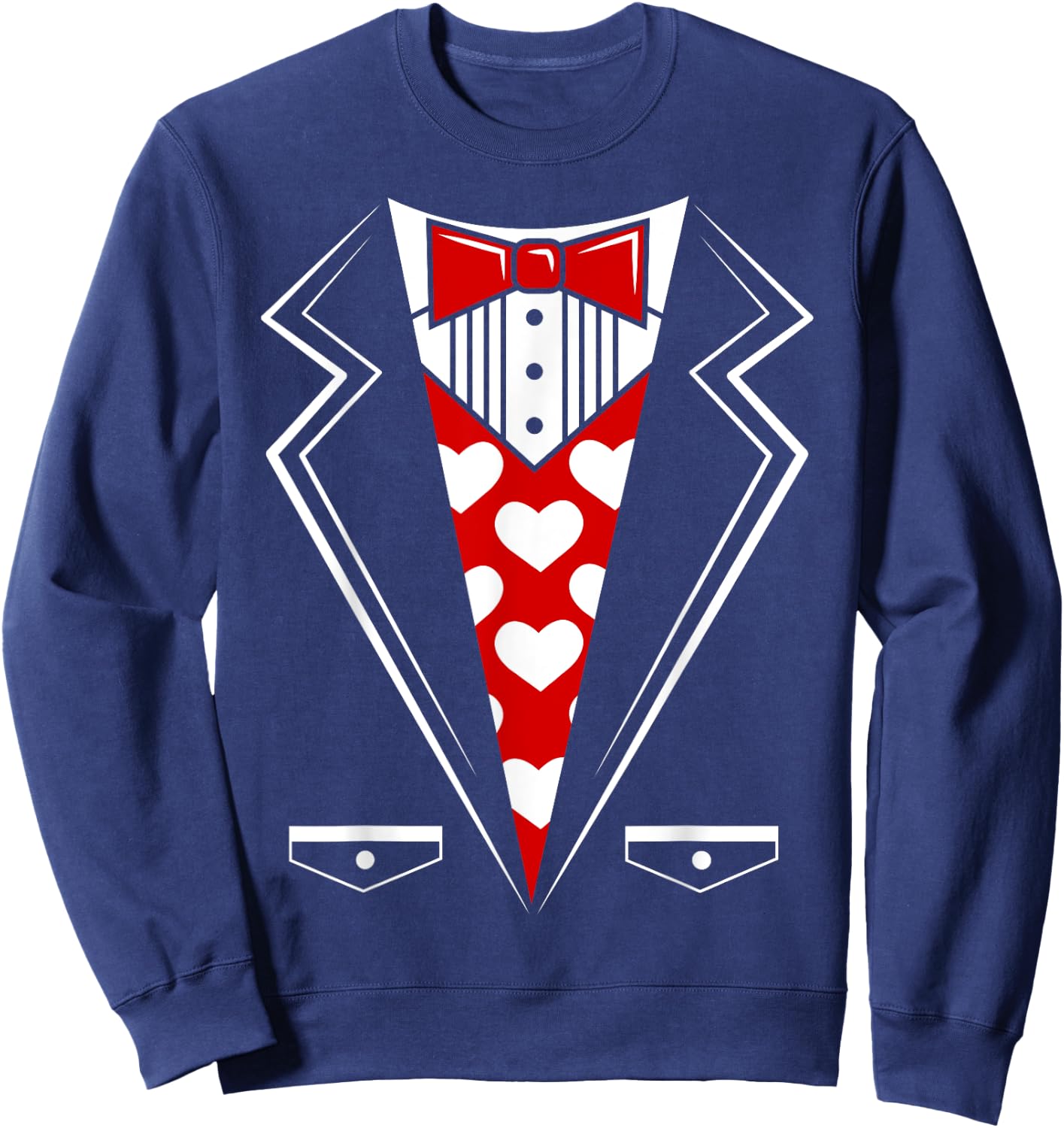 Valentine's Day Tux Funny Tuxedo Costume v1 Sweatshirt - Sweatshirt | Navy