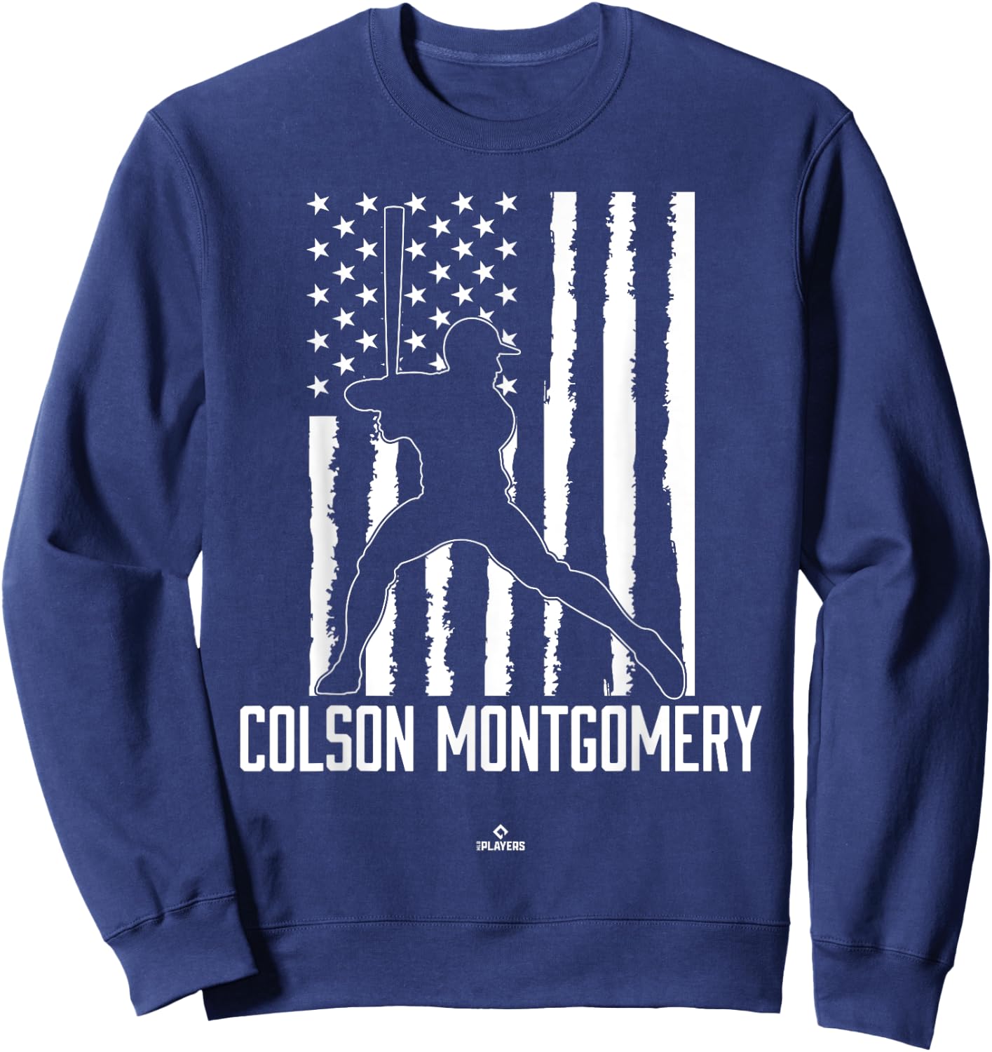 Distressed Flag Swing Colson Montgomery Prospect Baseball Sweatshirt - Sweatshirt | Navy