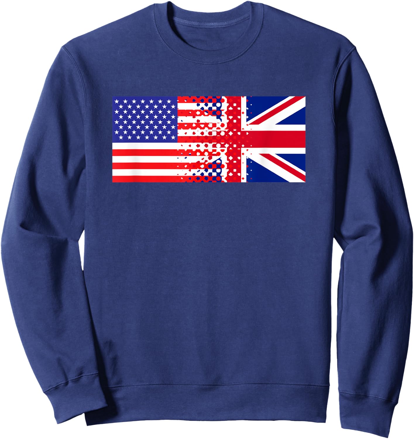 British American Flag Shirt Half English Half American Kids Men Sweatshirt - Sweatshirt | Navy