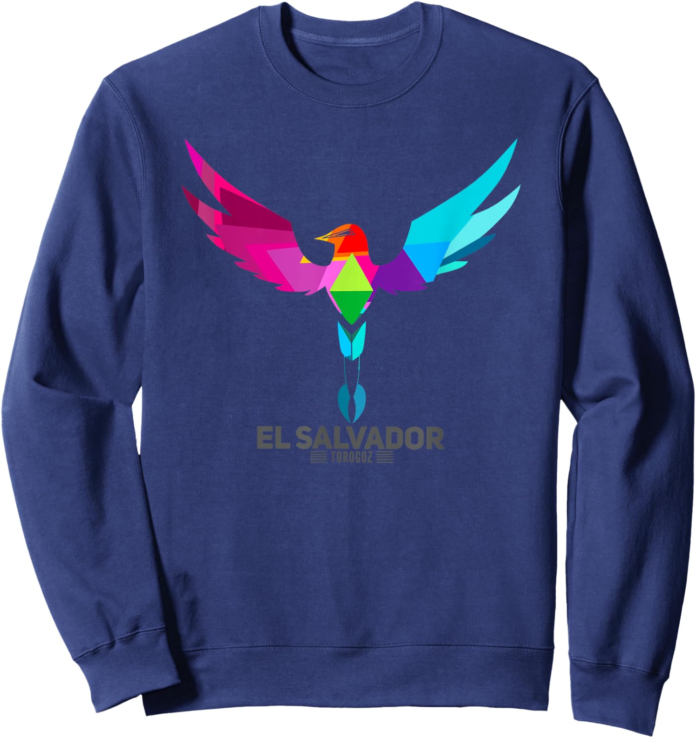 El Salvador National Bird Torogoz -Multi Colors Sweatshirt - Sweatshirt | Navy