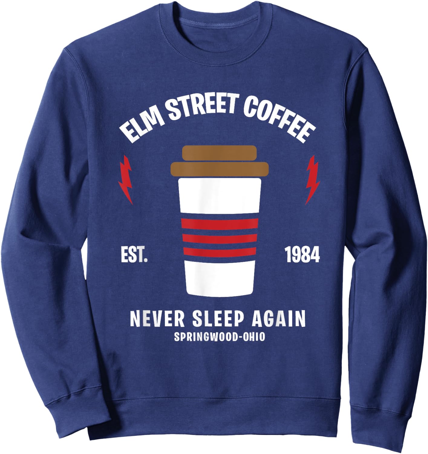 Elm Street Coffee sleeping Freddy funny Gift Sweatshirt - Sweatshirt | Navy