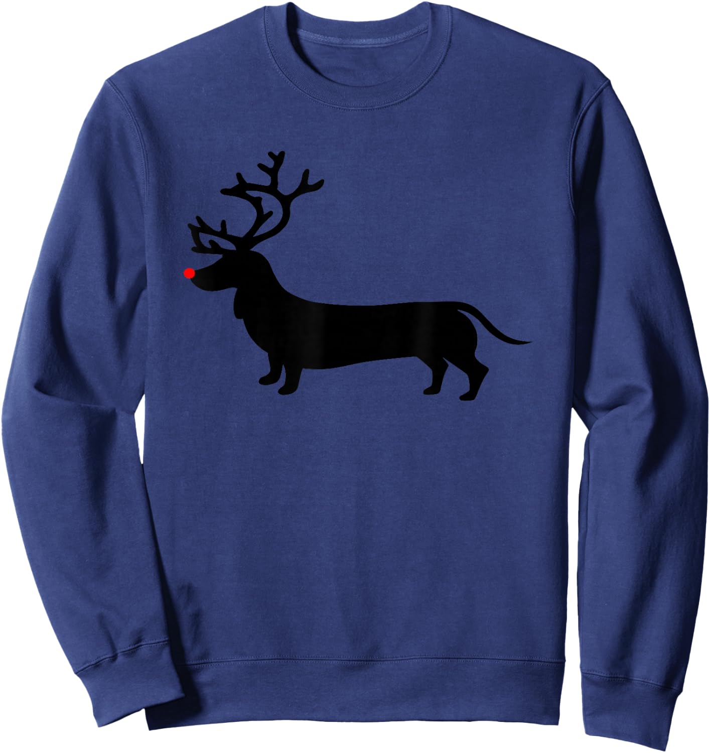 Dachshund Christmas Reindeer Wiener Dog Family Mom Dad Sweatshirt - Sweatshirt | Navy