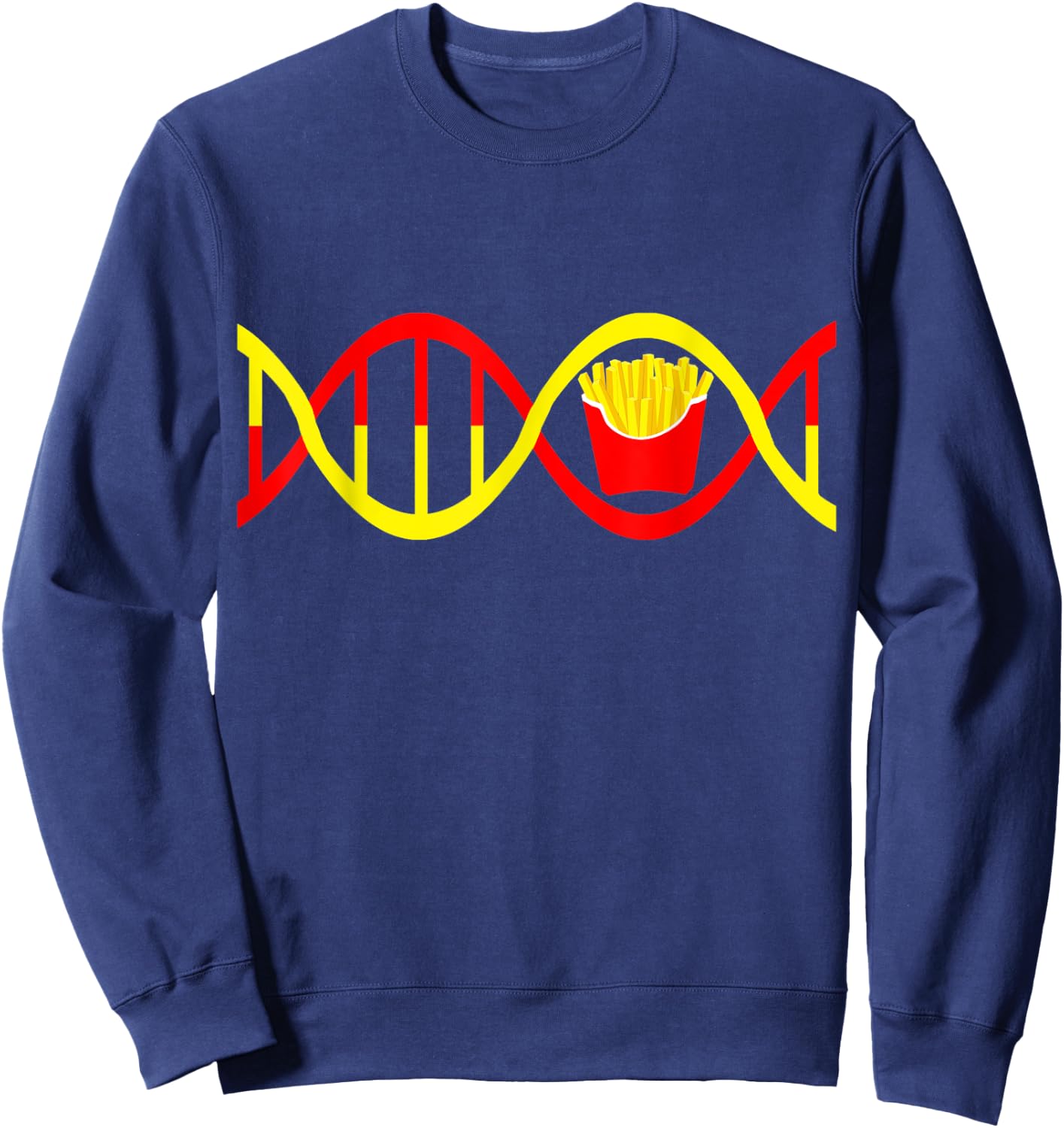 French Fries DNA Fried Potato Fry Fast Food Genetic Sweatshirt - Sweatshirt | Navy