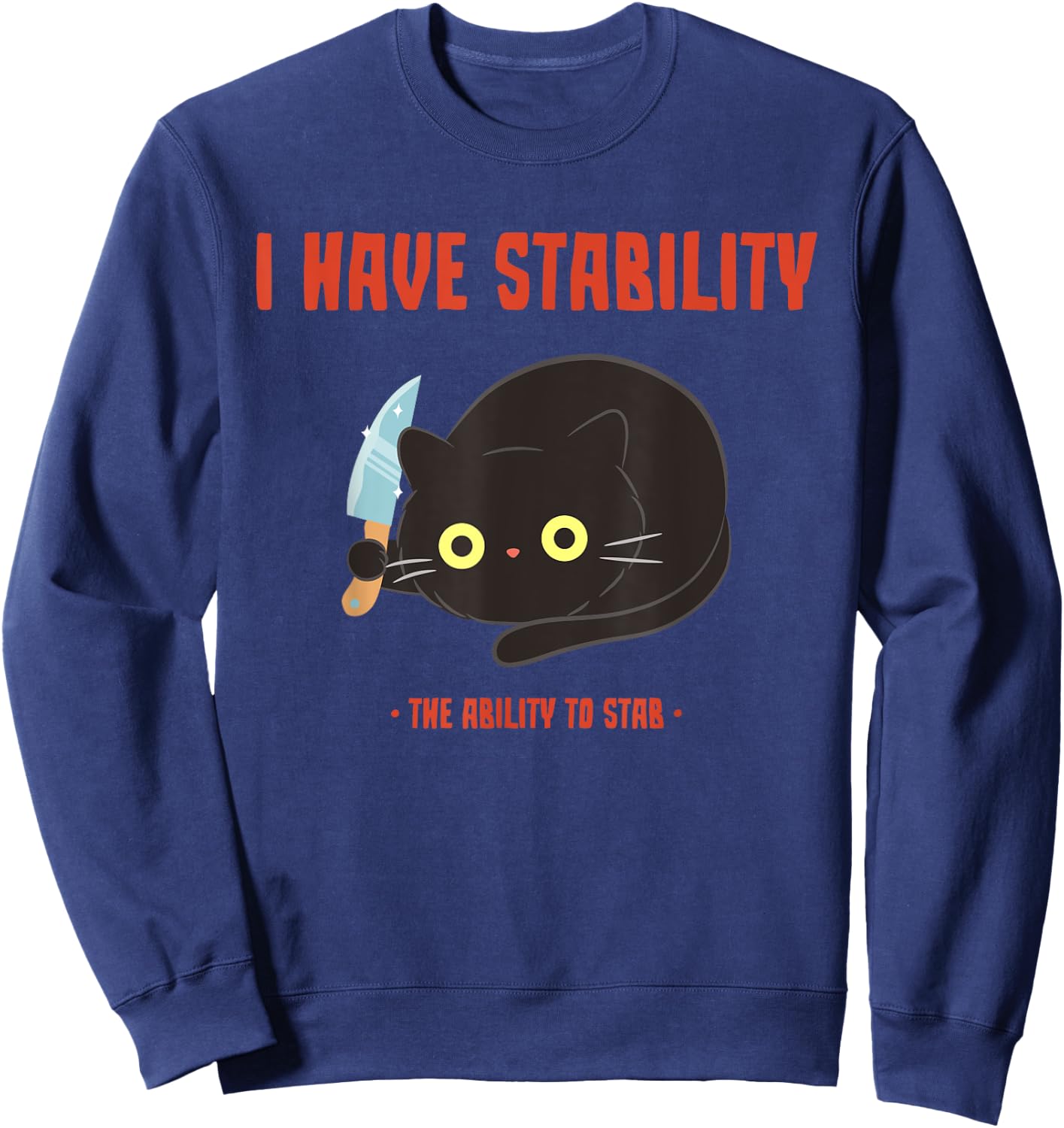 Adult Cat Lovers & Introverts - Black X-Small Short Sleeve - Humor - Modern - Solid - Polyester Blend - Novelty Sweatshirt - Sweatshirt | Navy