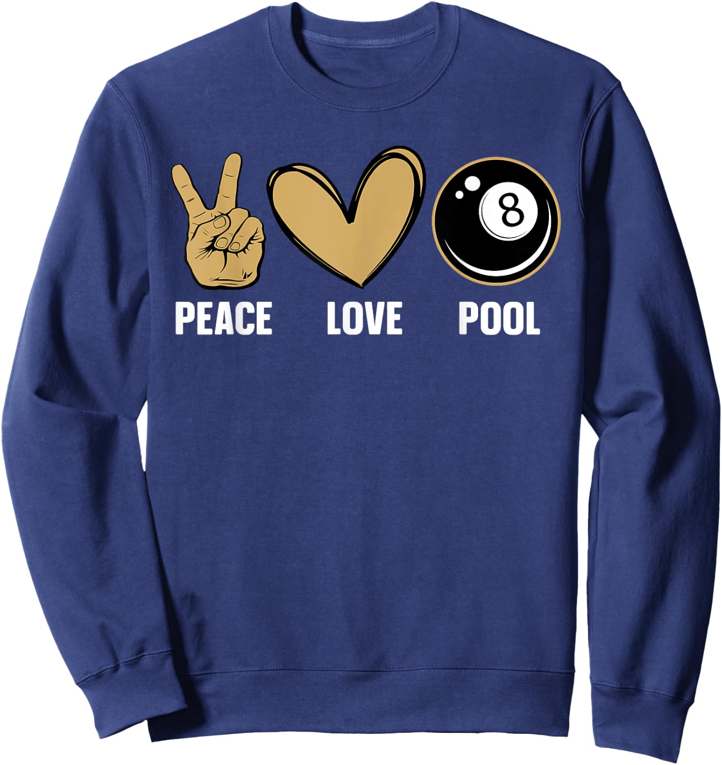 Cool 8 Ball Pool Lover Design Women Billiard Player Sweatshirt - Sweatshirt | Navy
