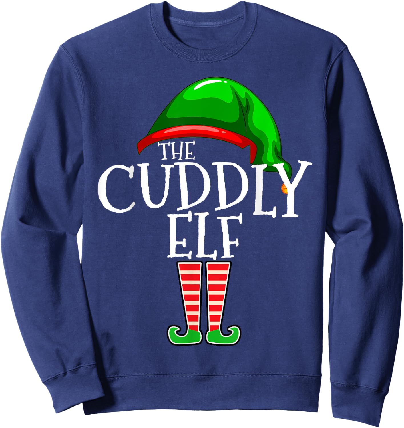 The Cuddly Elf Family Matching Group Christmas Sweatshirt - Sweatshirt | Navy