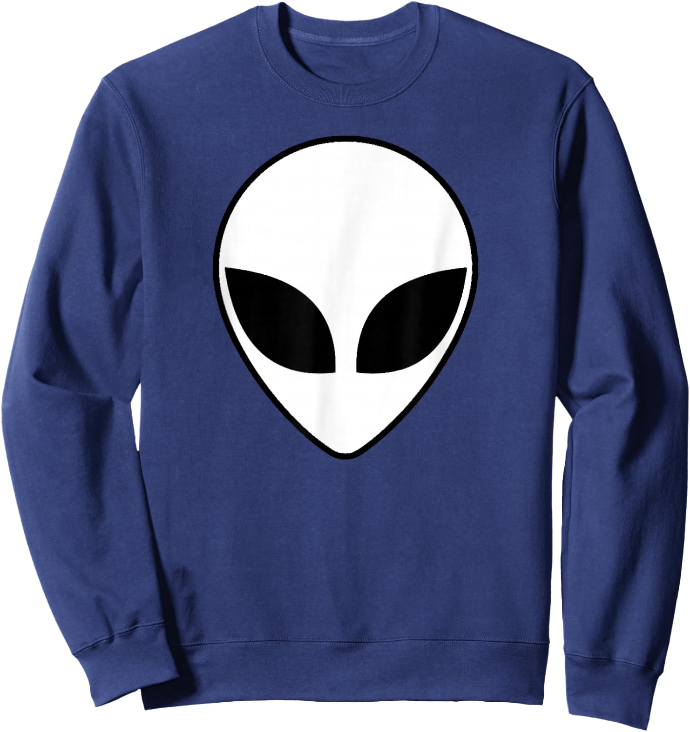 White Alien Head Extraterrestrial Believe T Shirt Men Women Sweatshirt - Sweatshirt | Navy
