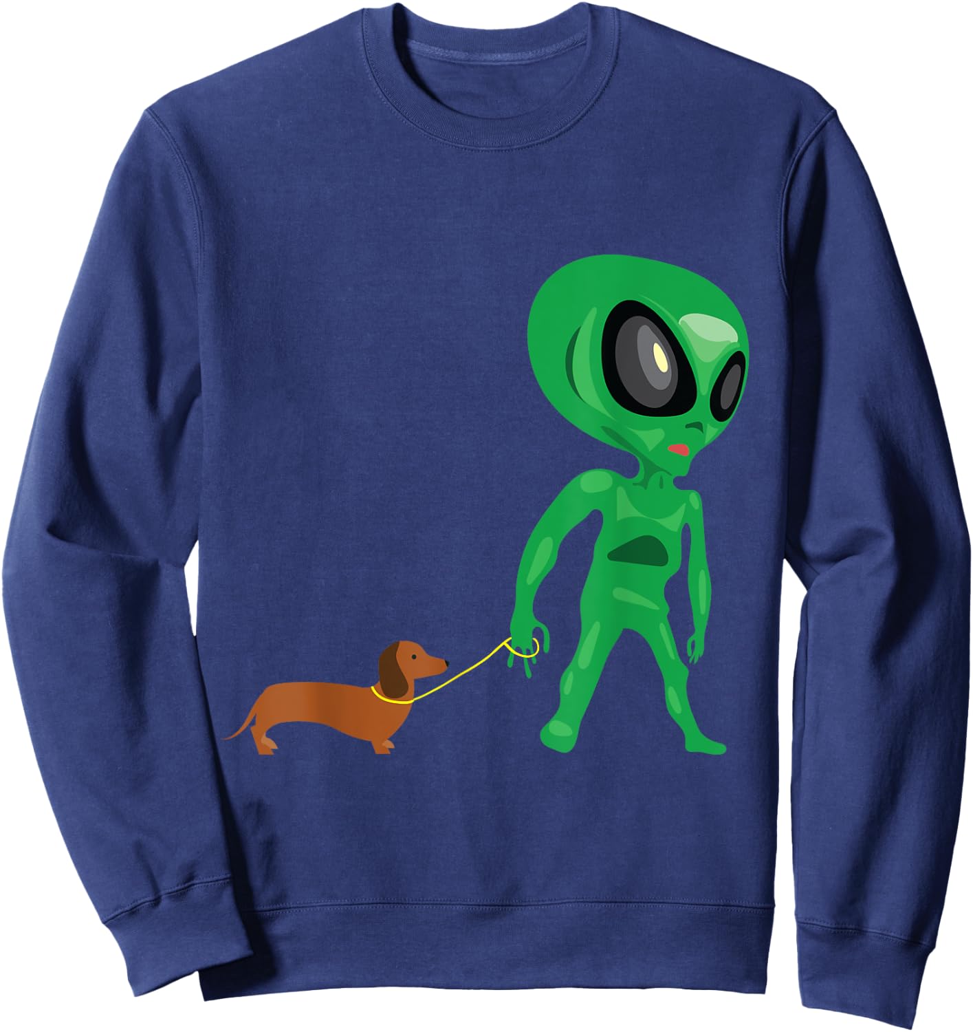 Funny Dachshund Alien Wiener Dog Women Sweatshirt - Sweatshirt | Navy