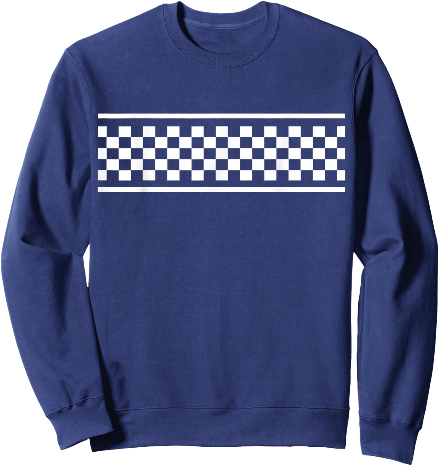 White Checker Pattern Checkerboard Skater Surfer Style Teens Sweatshirt - Sweatshirt | Navy
