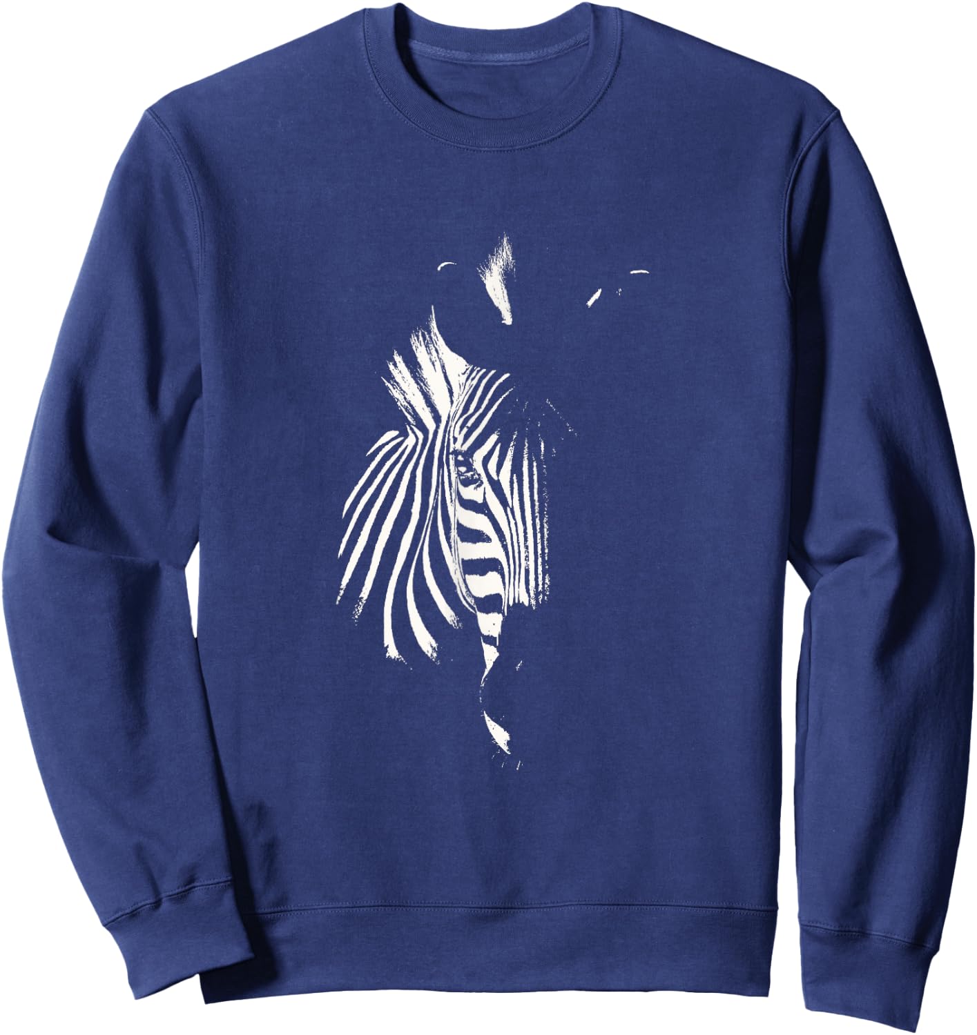 Zebra Picture in Graphic Black & White for Zebra Fans Sweatshirt - Sweatshirt | Navy