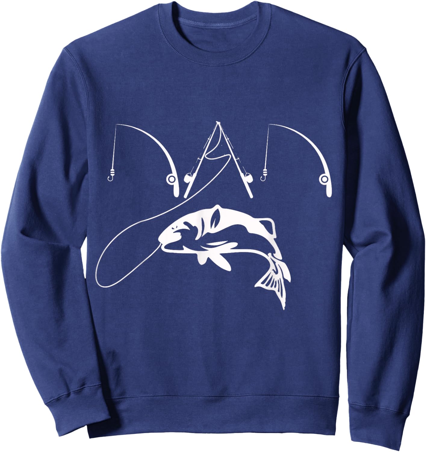 Dad Fishing Fisherman Daddy Fathers Day gift Shirt Sweatshirt - Sweatshirt | Navy