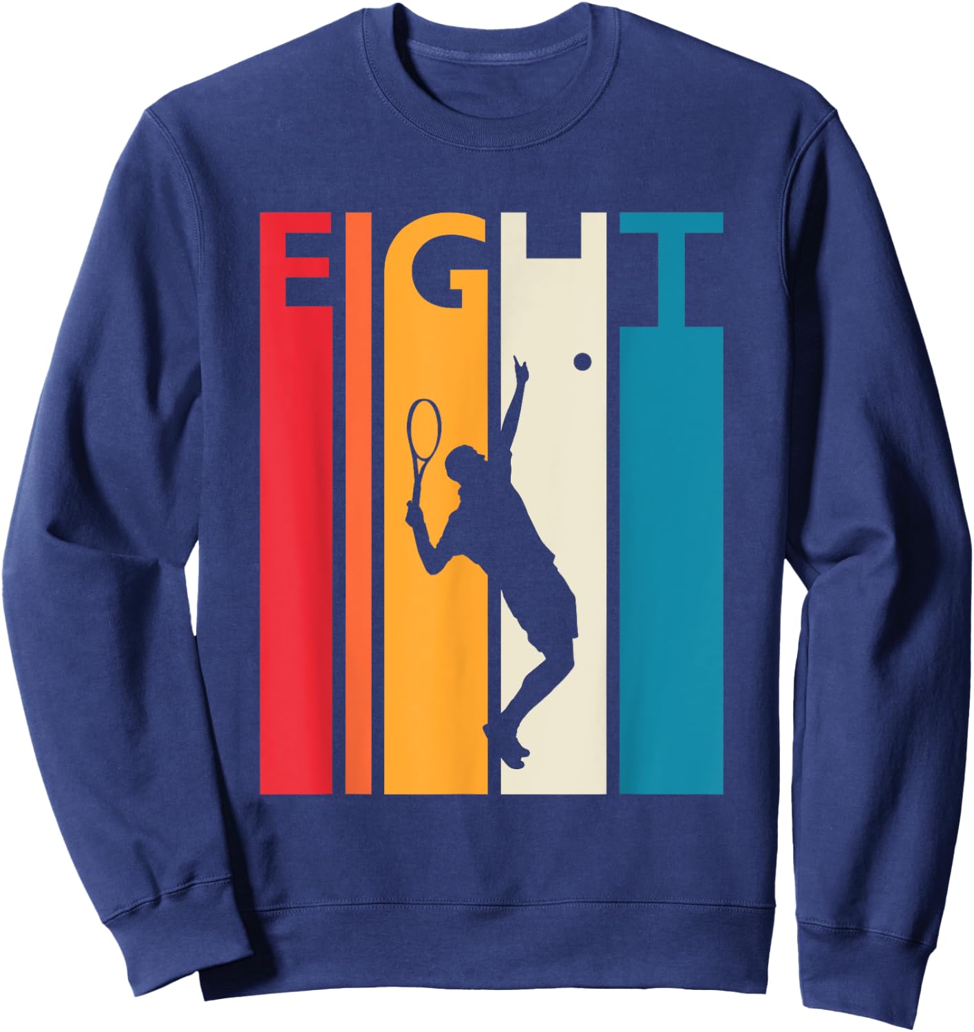 8th Birthday Gift Eight Vintage Tennis Birthday 8 Year Old Sweatshirt - Sweatshirt | Navy