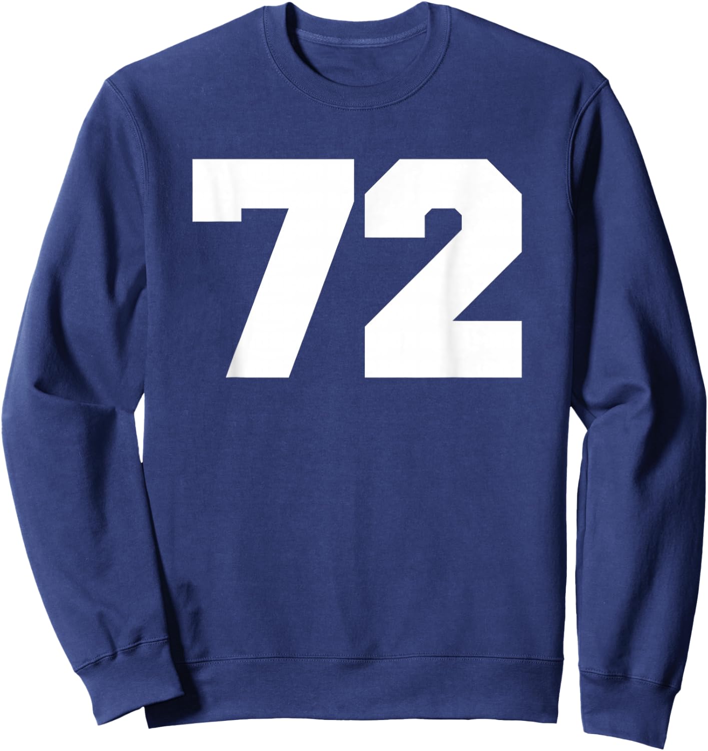 Number 72 Sports Jersey Player #72 Fan FRONT Print Varsity Sweatshirt - Sweatshirt | Navy