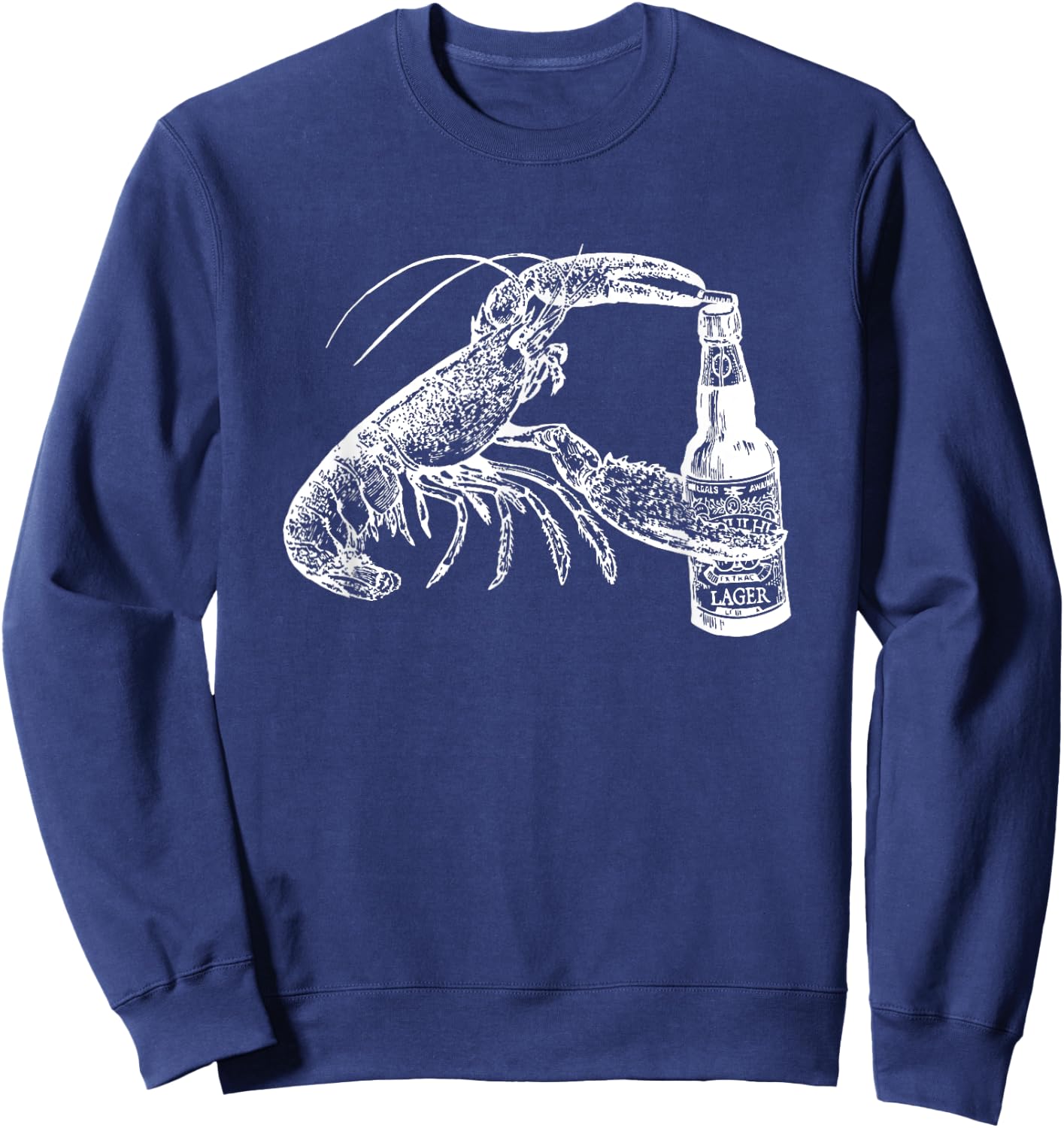 Hummer Beer Drinking Funny Spirit Animal Lobster Gift Sweatshirt - Sweatshirt | Navy