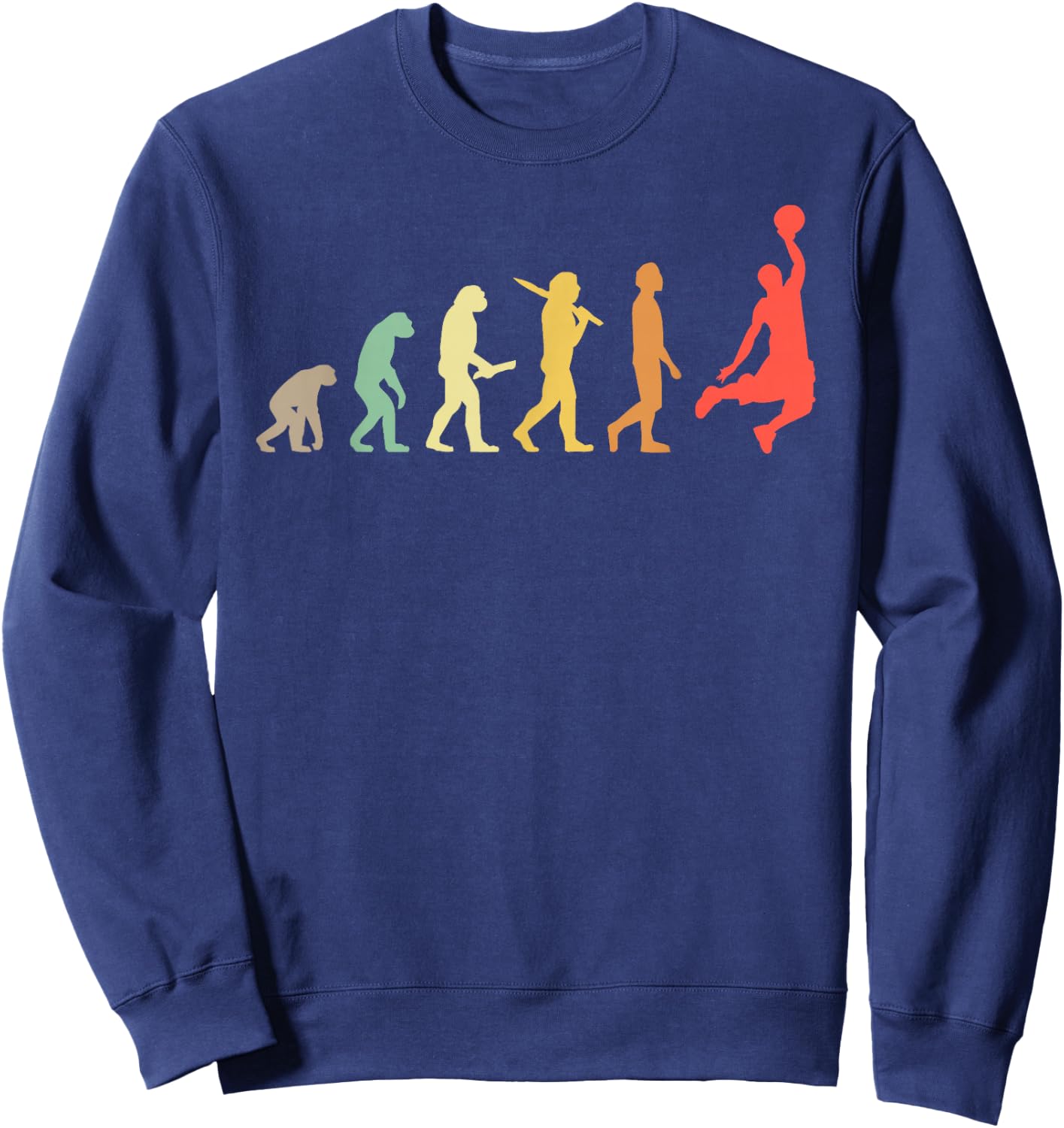 Retro Basketball Evolution Gift Basketball Players Small Sweatshirt - Sweatshirt | Navy