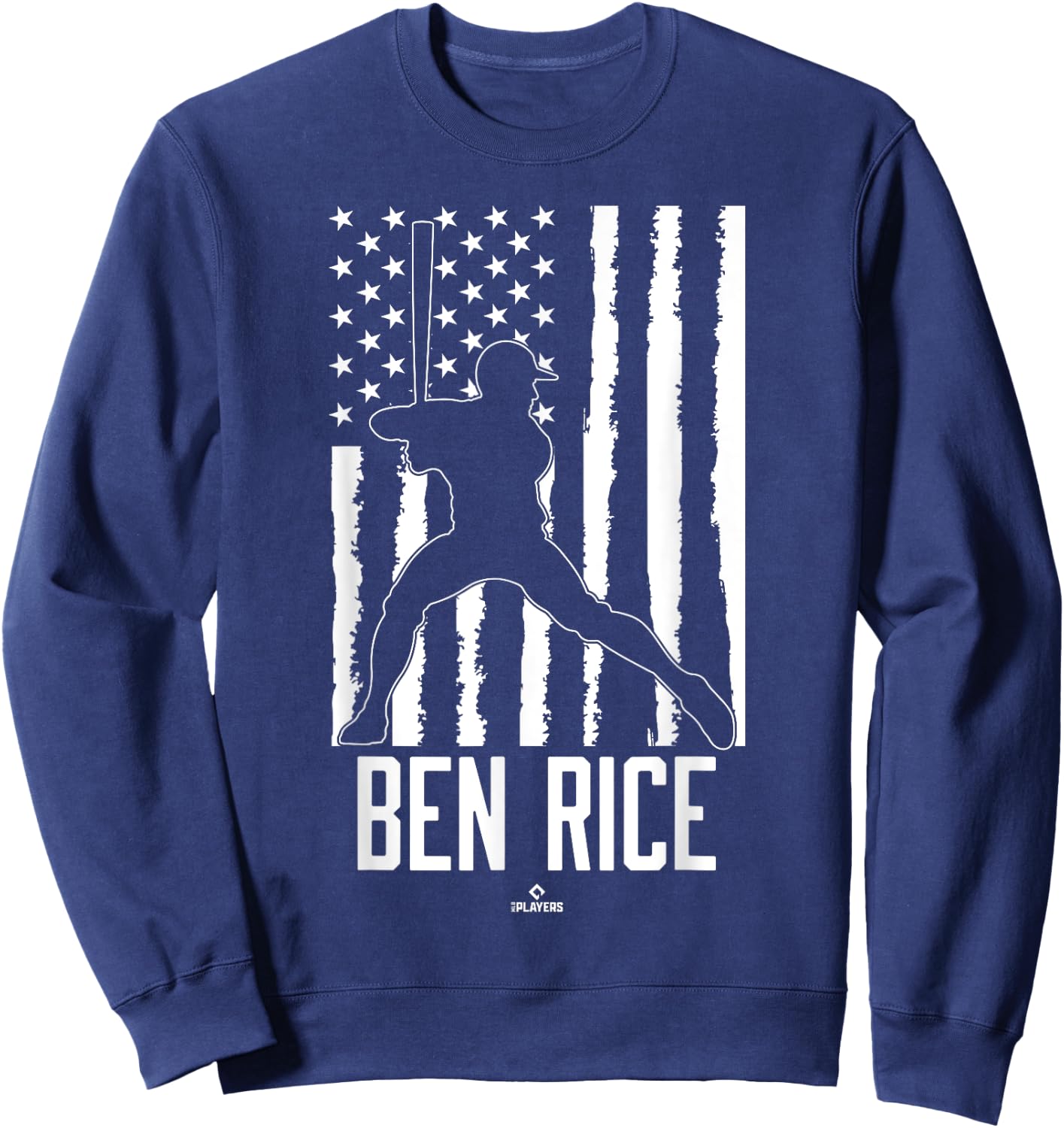 Distressed Flag Swing Ben Rice Prospect Baseball Fan Gear Sweatshirt - Sweatshirt | Navy