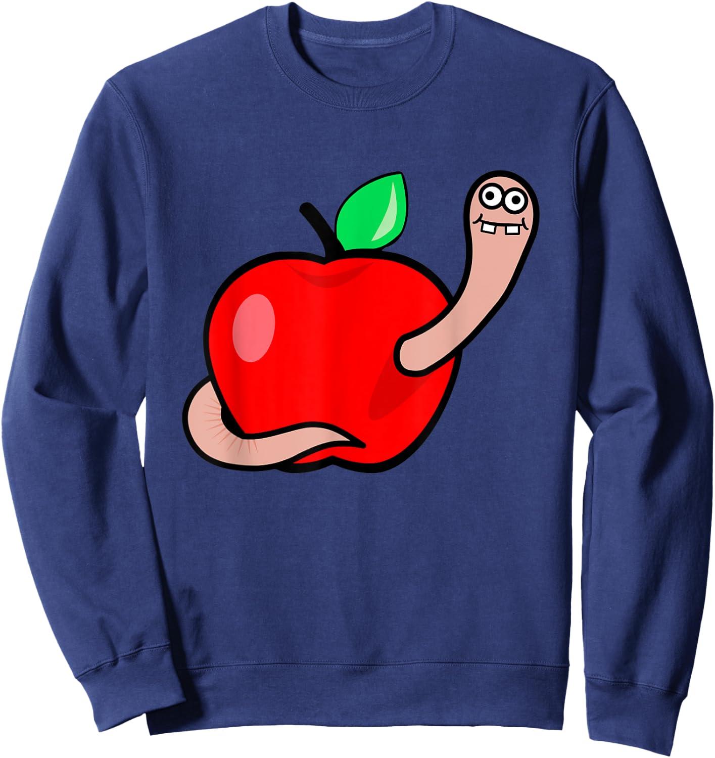 Worm in apple Gift shirt Sweatshirt - Sweatshirt | Navy
