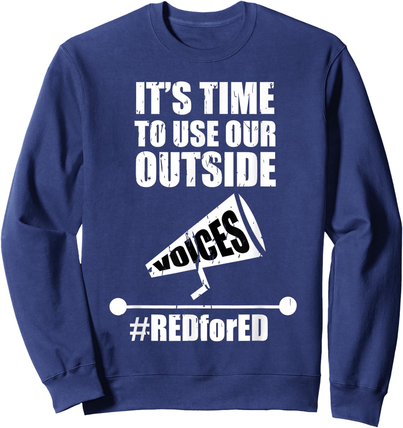 Outside Voices | Red For Ed Teachers Strike Educator Men Women Sweatshirt - Sweatshirt | Navy